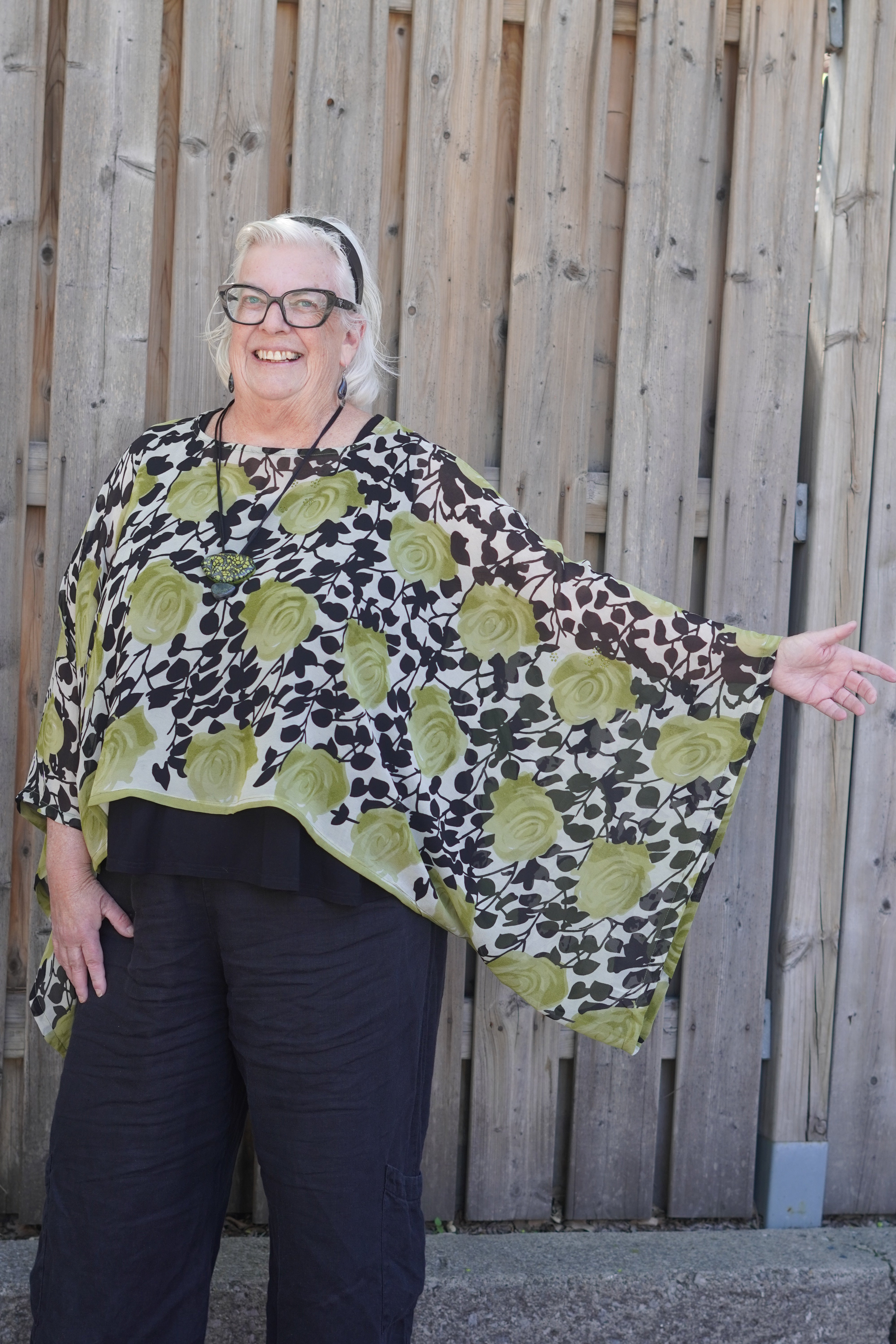 Releases Sunday at 8pm EST PRG9030 Sheer Avatar Pure Silk Kimono-Sleeved Top