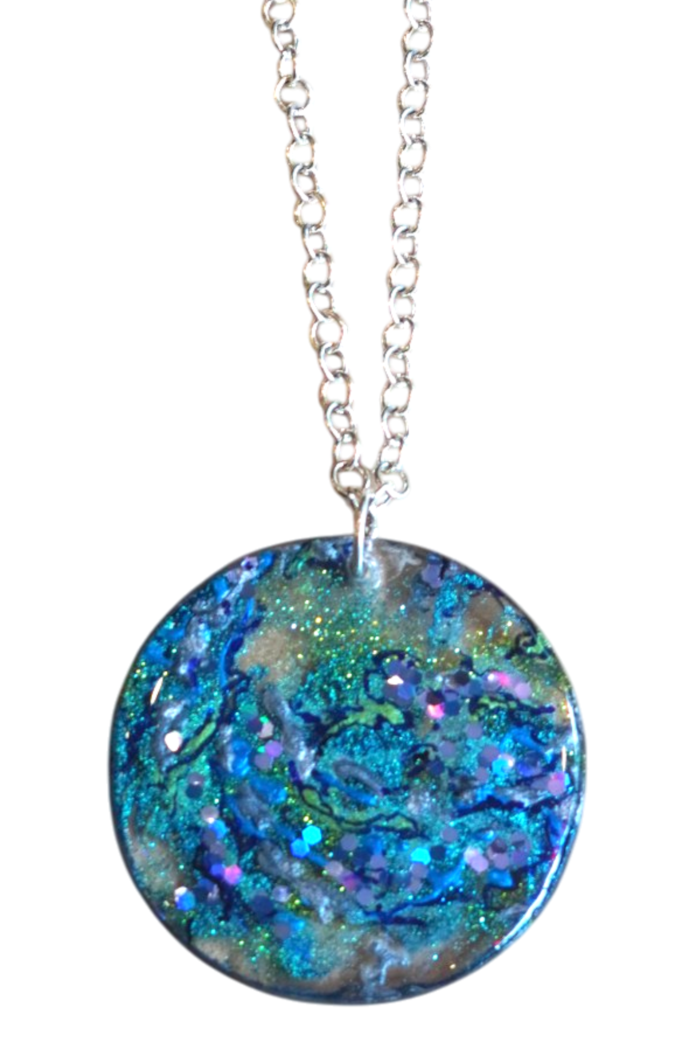 Blue and Teal Sparkle Pendant