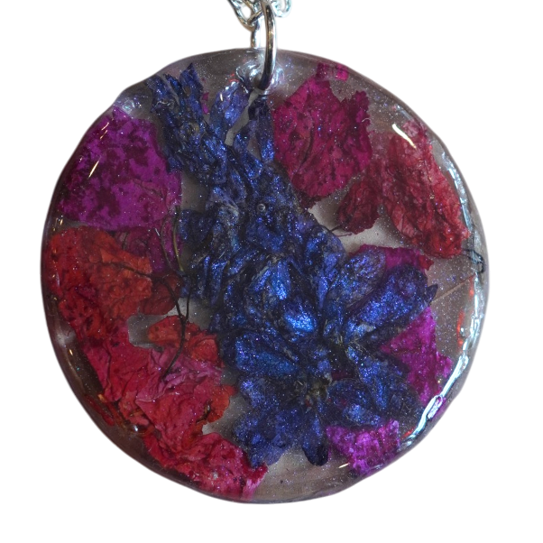 Red Bougainvillea and Sandpiper Vine Pendant