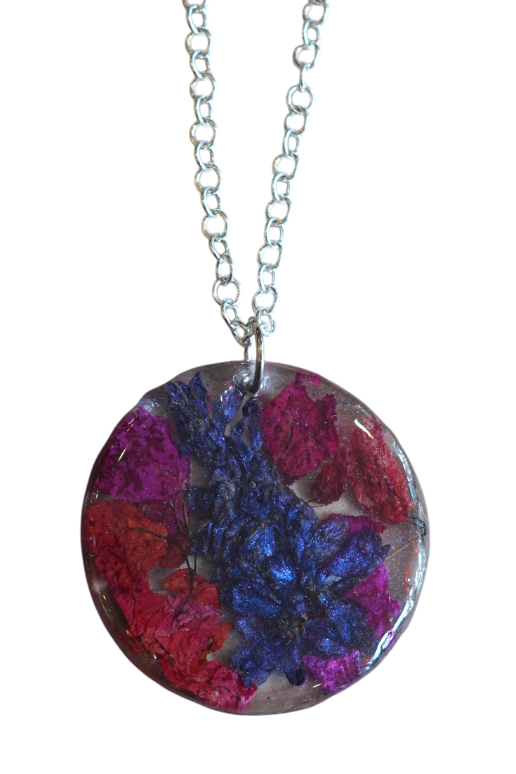 Red Bougainvillea and Sandpiper Vine Pendant