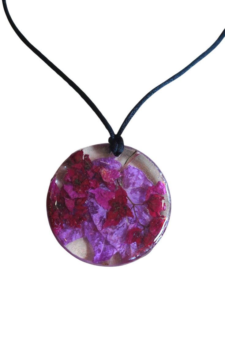 Fuchsia Bougainvillea Flower Pendant