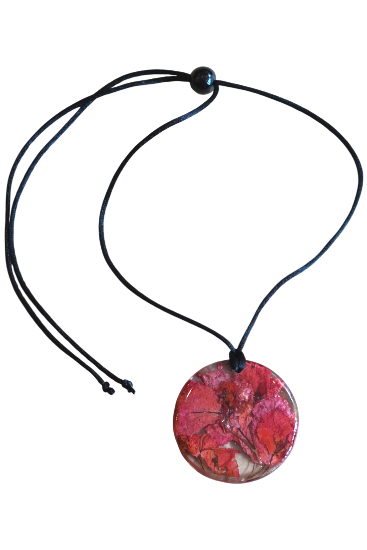 Orange and Coral Bougainvillea Flower Pendant