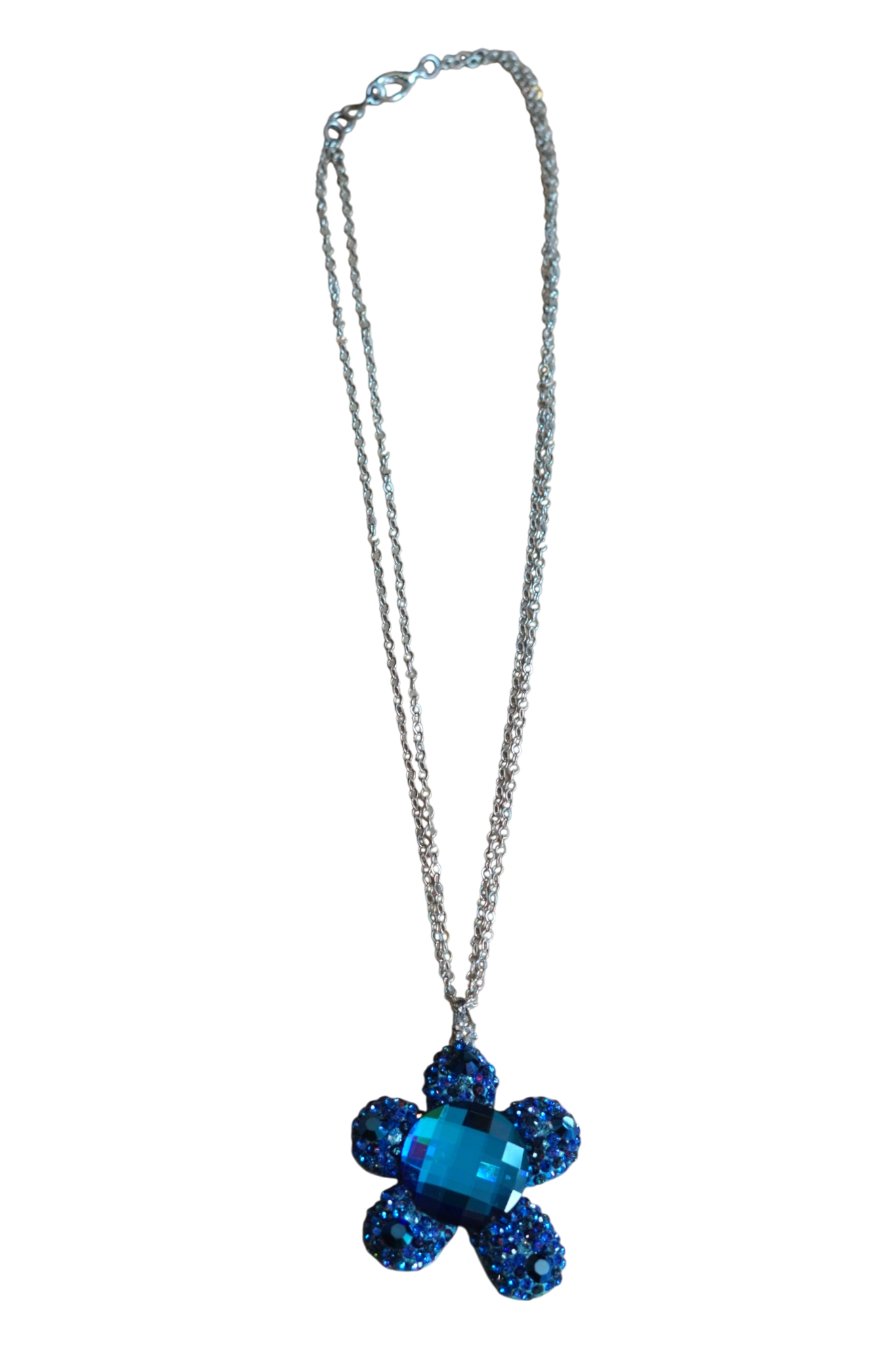 Sky Blue Swarovski Crystal Flower Pendant
