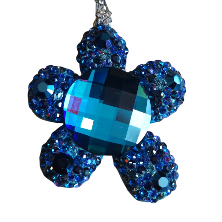 Sky Blue Swarovski Crystal Flower Pendant