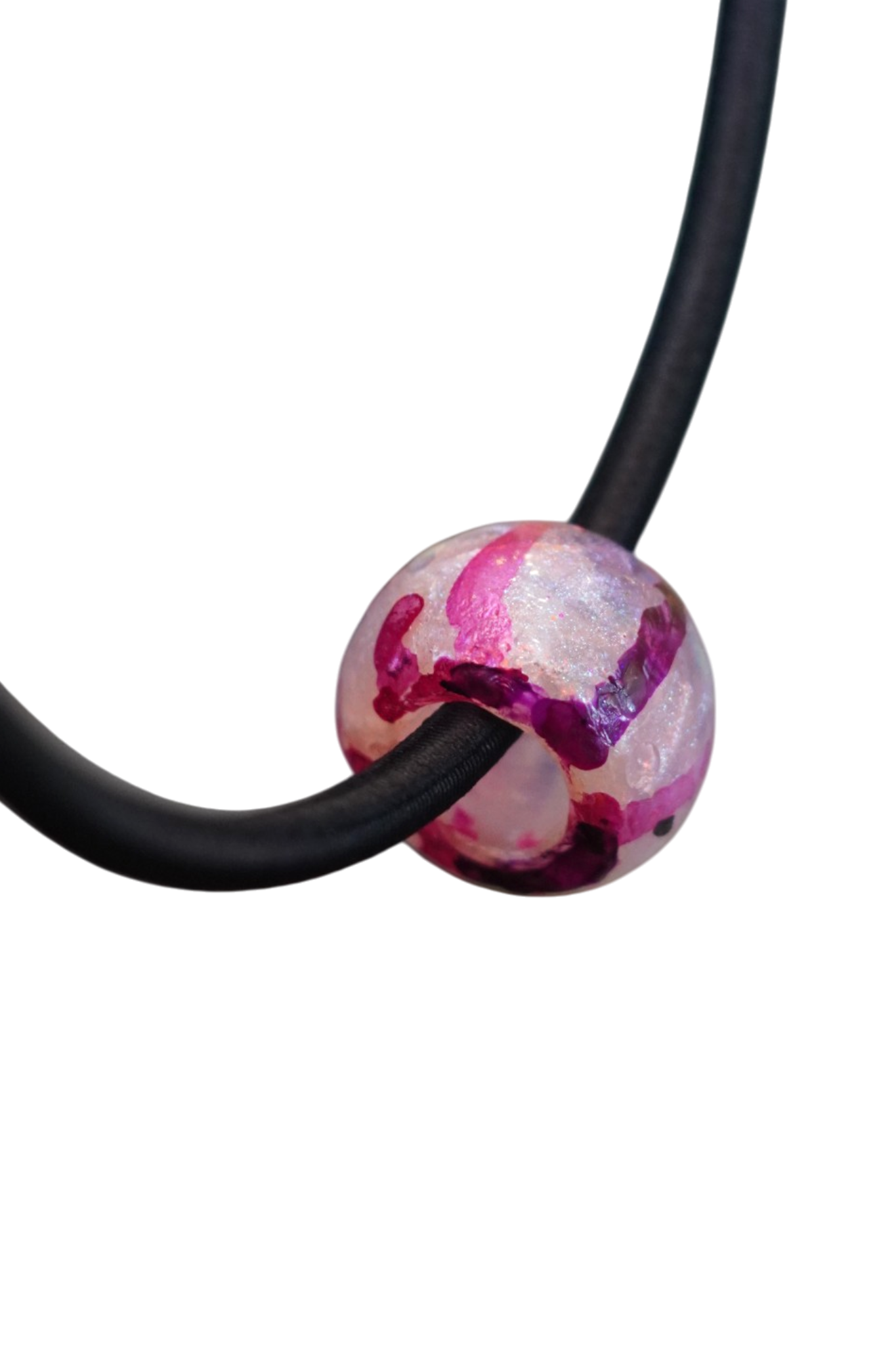 Pink Stripe Sparkle Bead