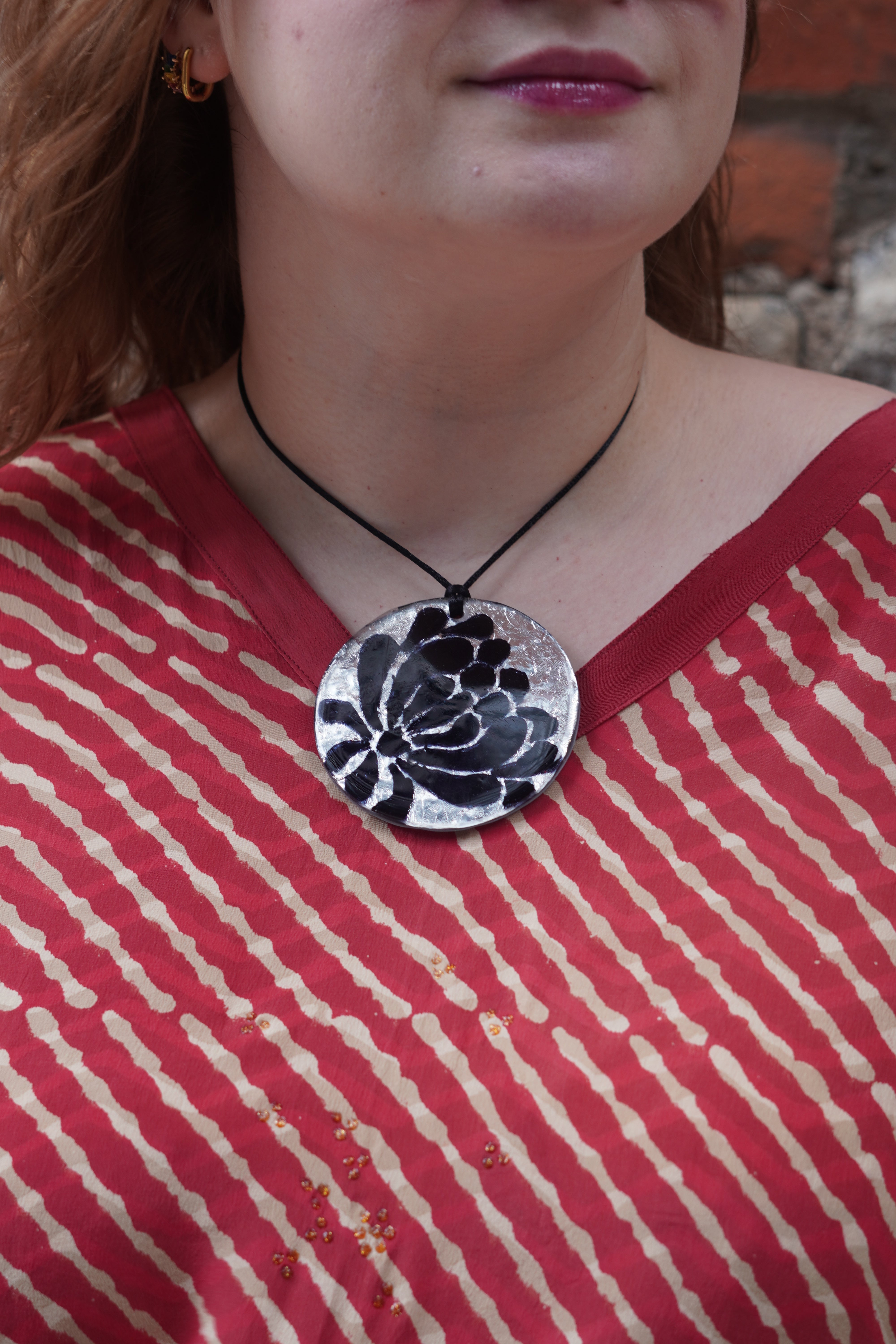Black Chrysanthemum  Pendant