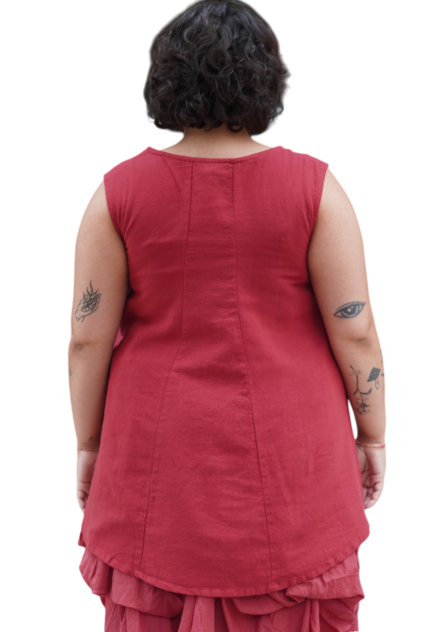Weathered Rust Blue Cotton Swing Tank Top