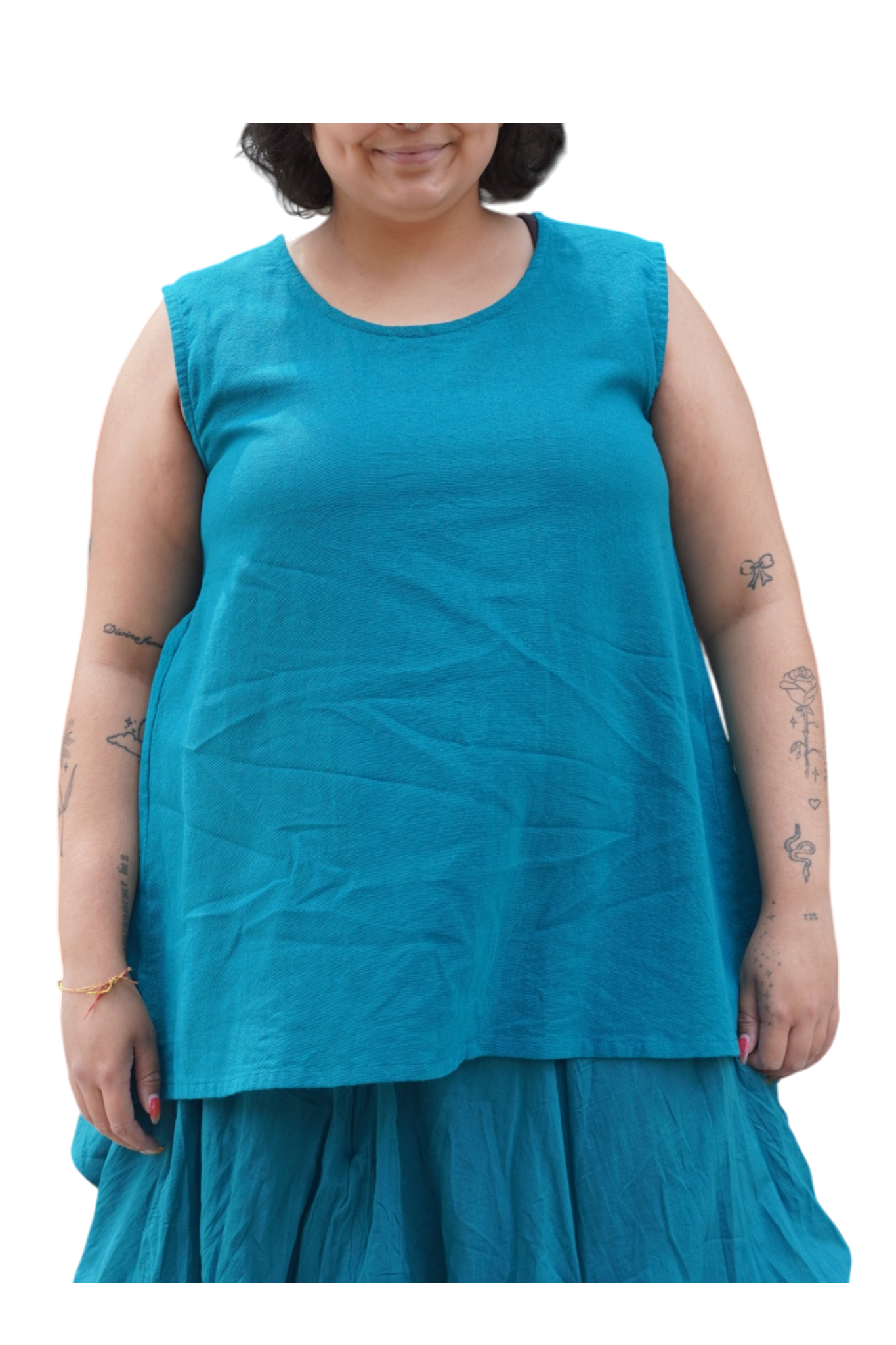 Teal Cotton Swing Tank Top