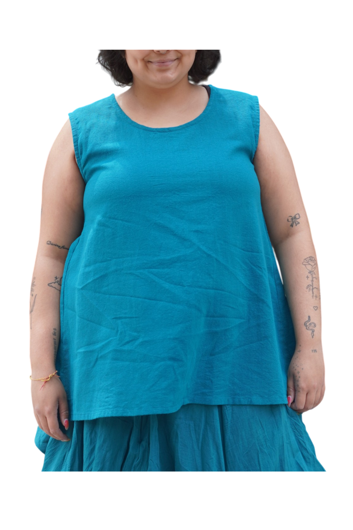 Teal Cotton Swing Tank Top