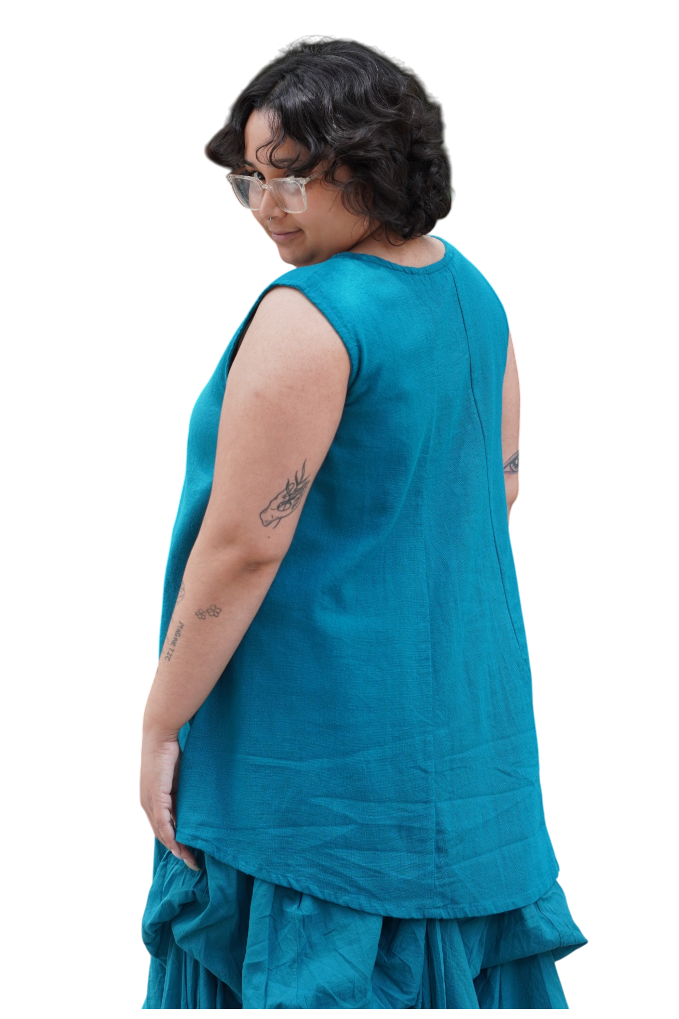 Teal Cotton Swing Tank Top