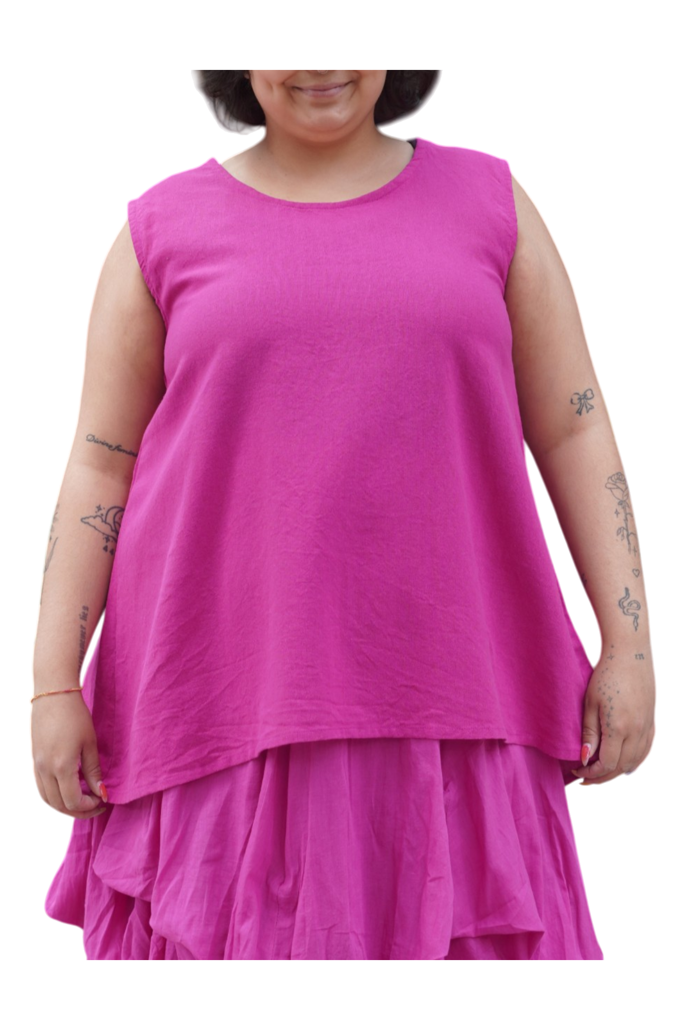 Fuchsia Cotton Swing Tank Top