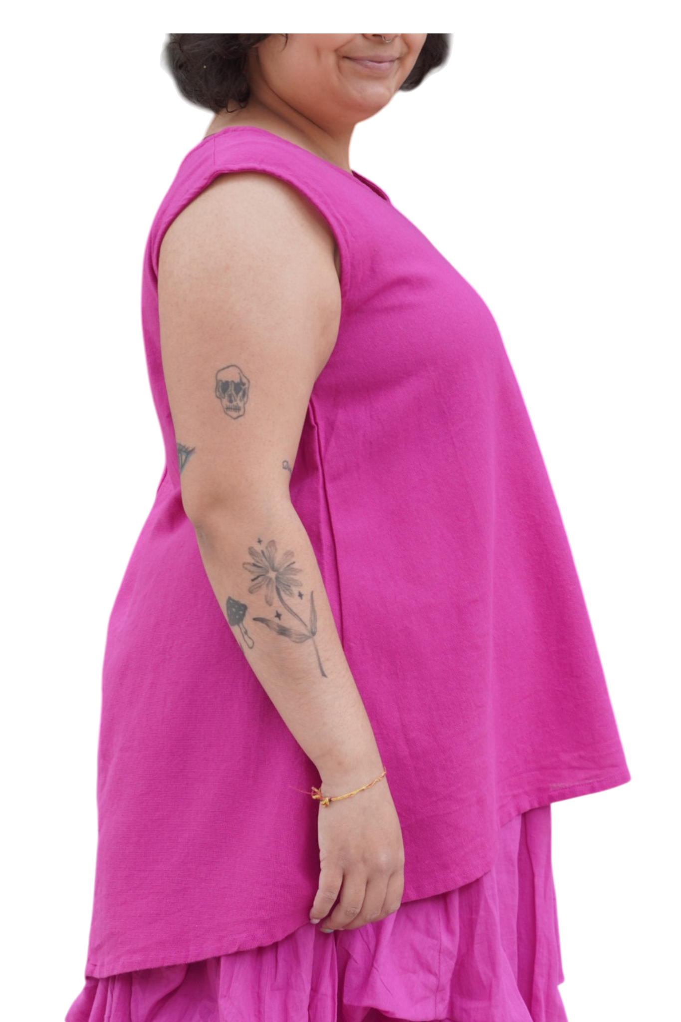 Fuchsia Cotton Swing Tank Top