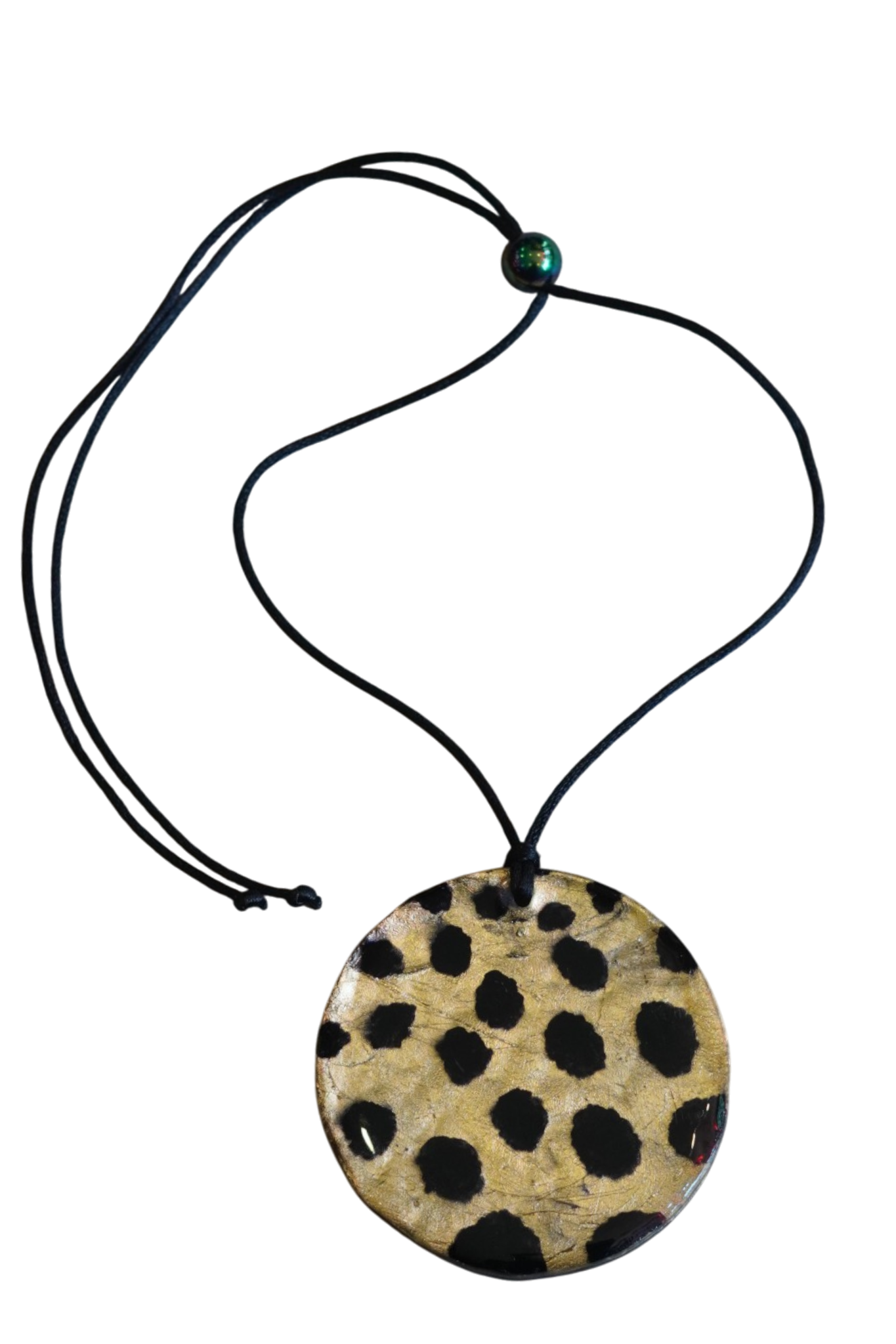 Gold and Black Cheetah  Pendant