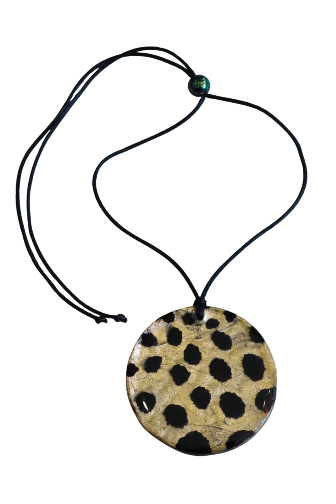 Gold and Black Cheetah  Pendant