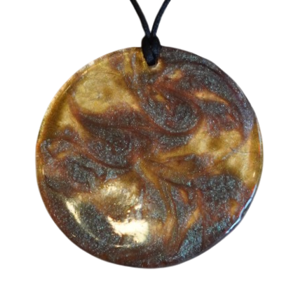 Gold and Black Cheetah  Pendant