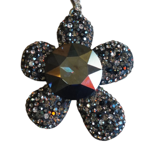 Smokey Swarovski Crystal Flower Pendant