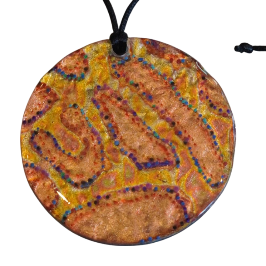 Copper, Gold, Blue and Turquoise Pendant