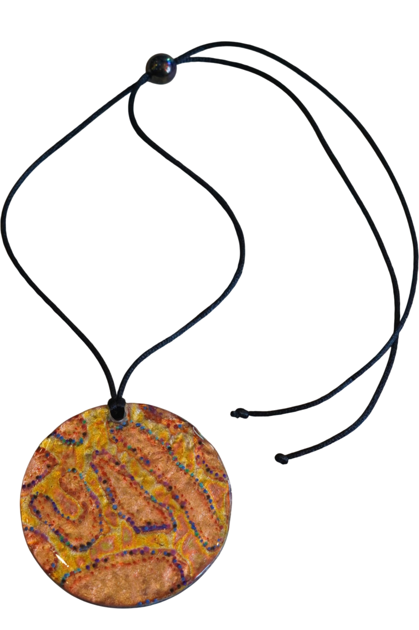 Copper, Gold, Blue and Turquoise Pendant