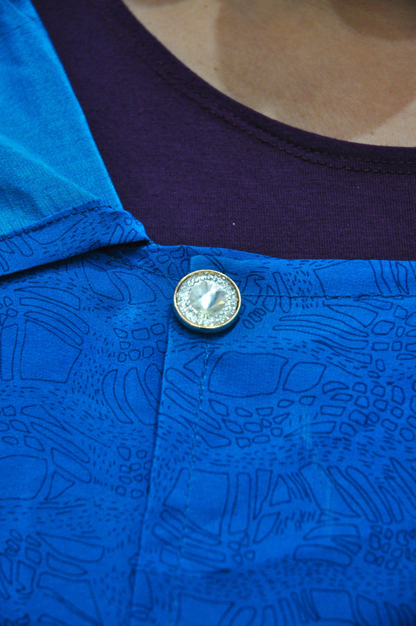 White Gem with Rhinestones Magnetic Button