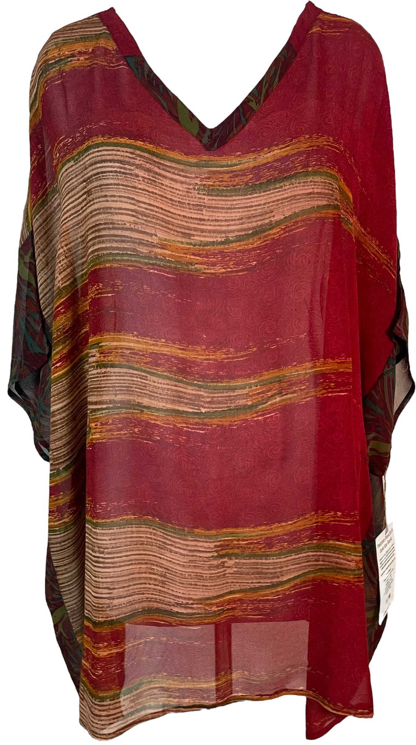 PRG5788 Sheer Avatar Pure Silk Short Kaftan Tunic