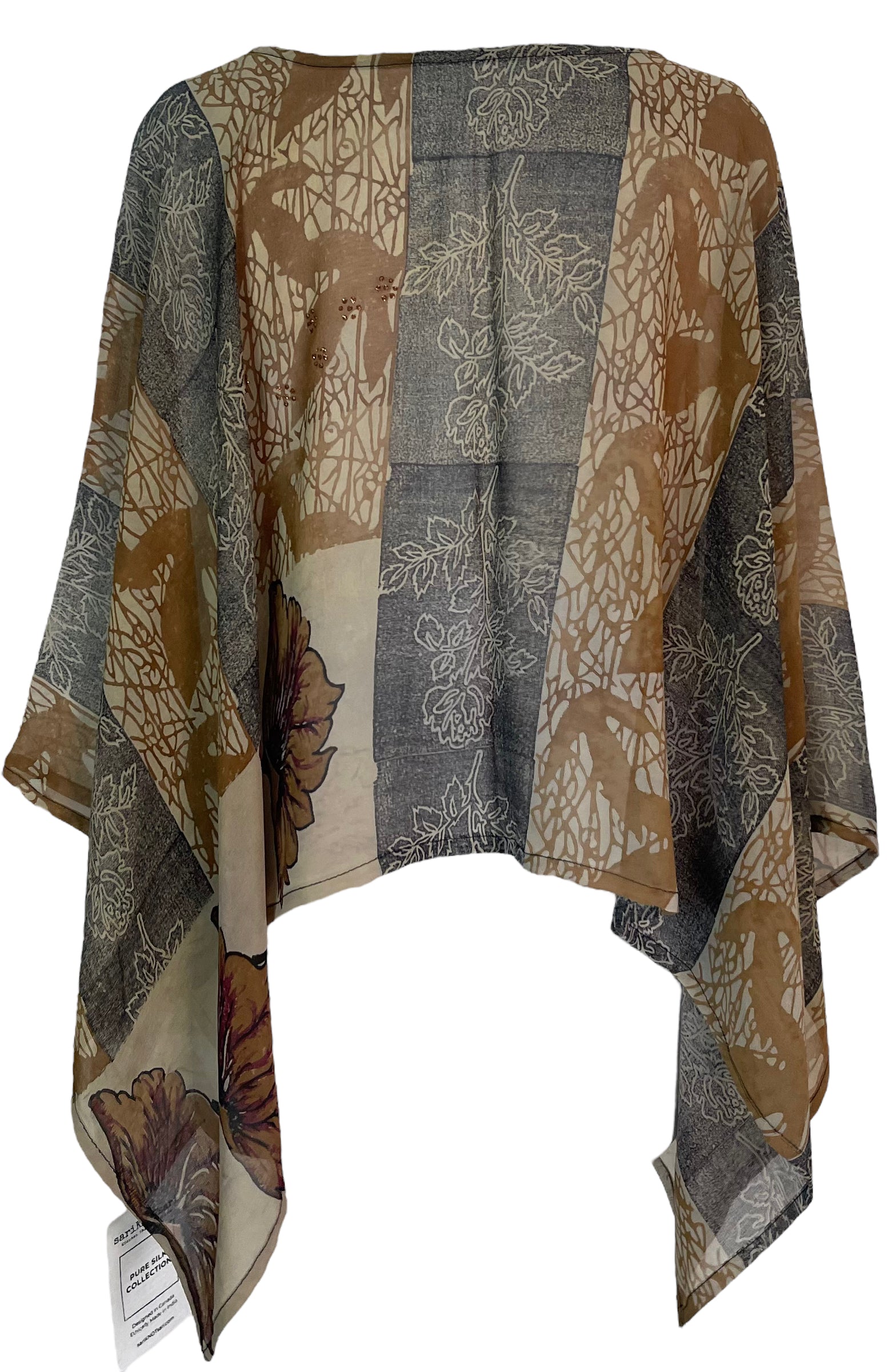 PRG5703 Sheer Avatar Pure Silk Capelet Poncho