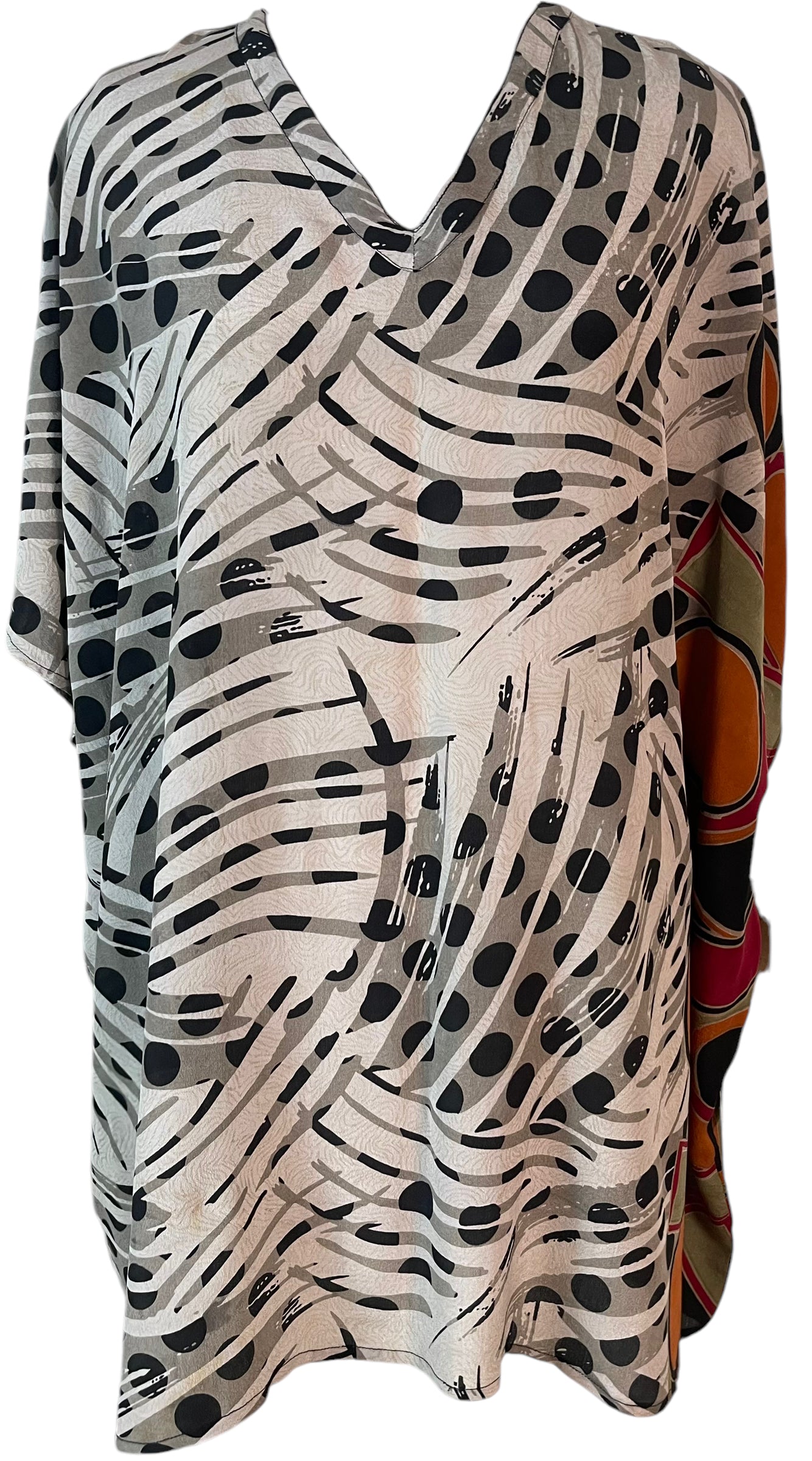 PRC5919 Wabi Sabi Pure Silk Short Kaftan Tunic