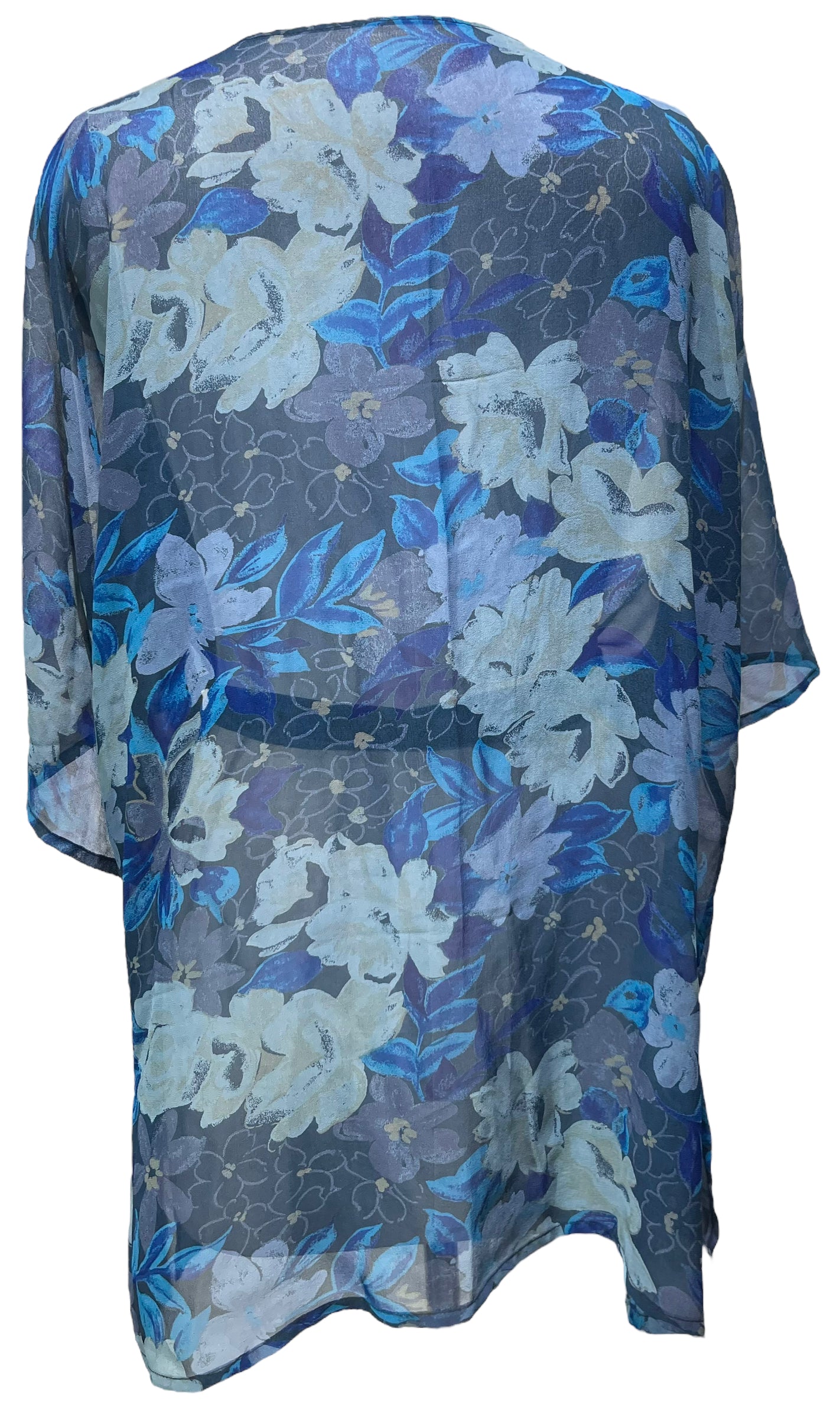 PRG4739 Sheer Nirvana Pure Silk Kimono-Sleeved Jacket with Belt