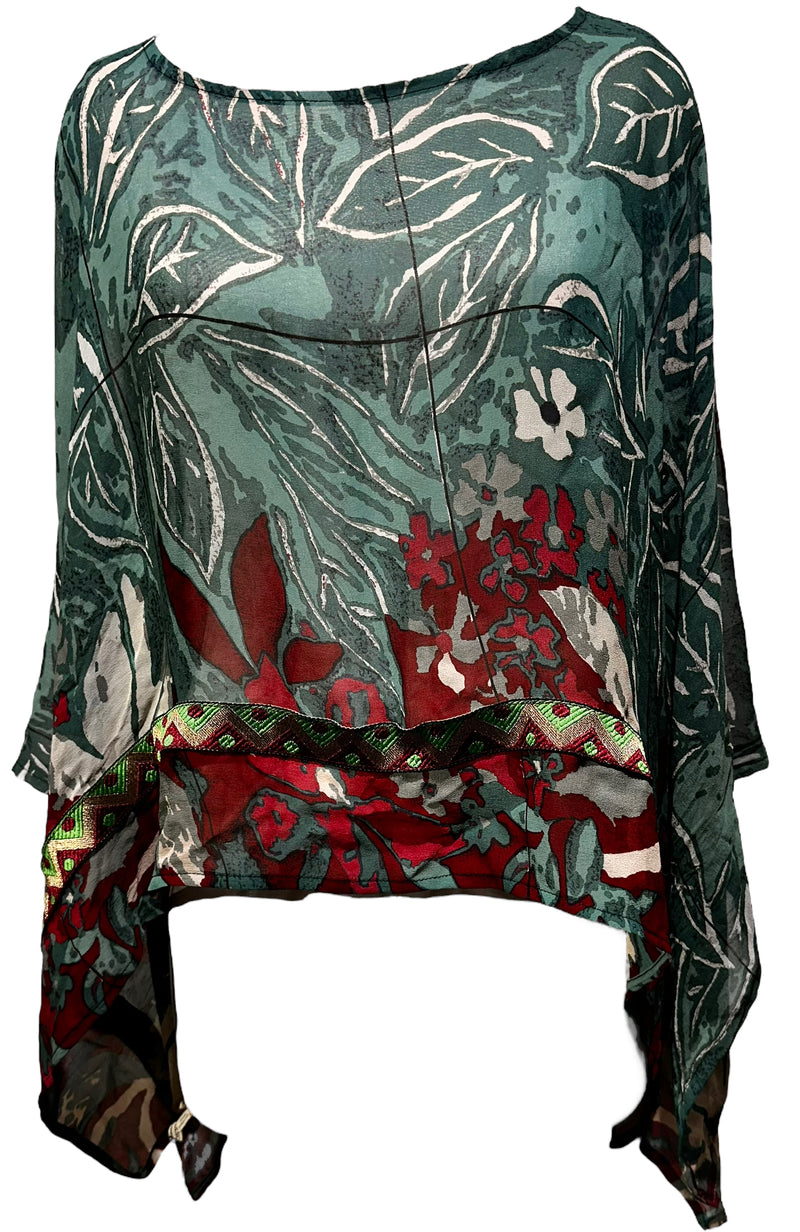 PRG4049 Sheer Avatar Pure Silk Capelet Poncho