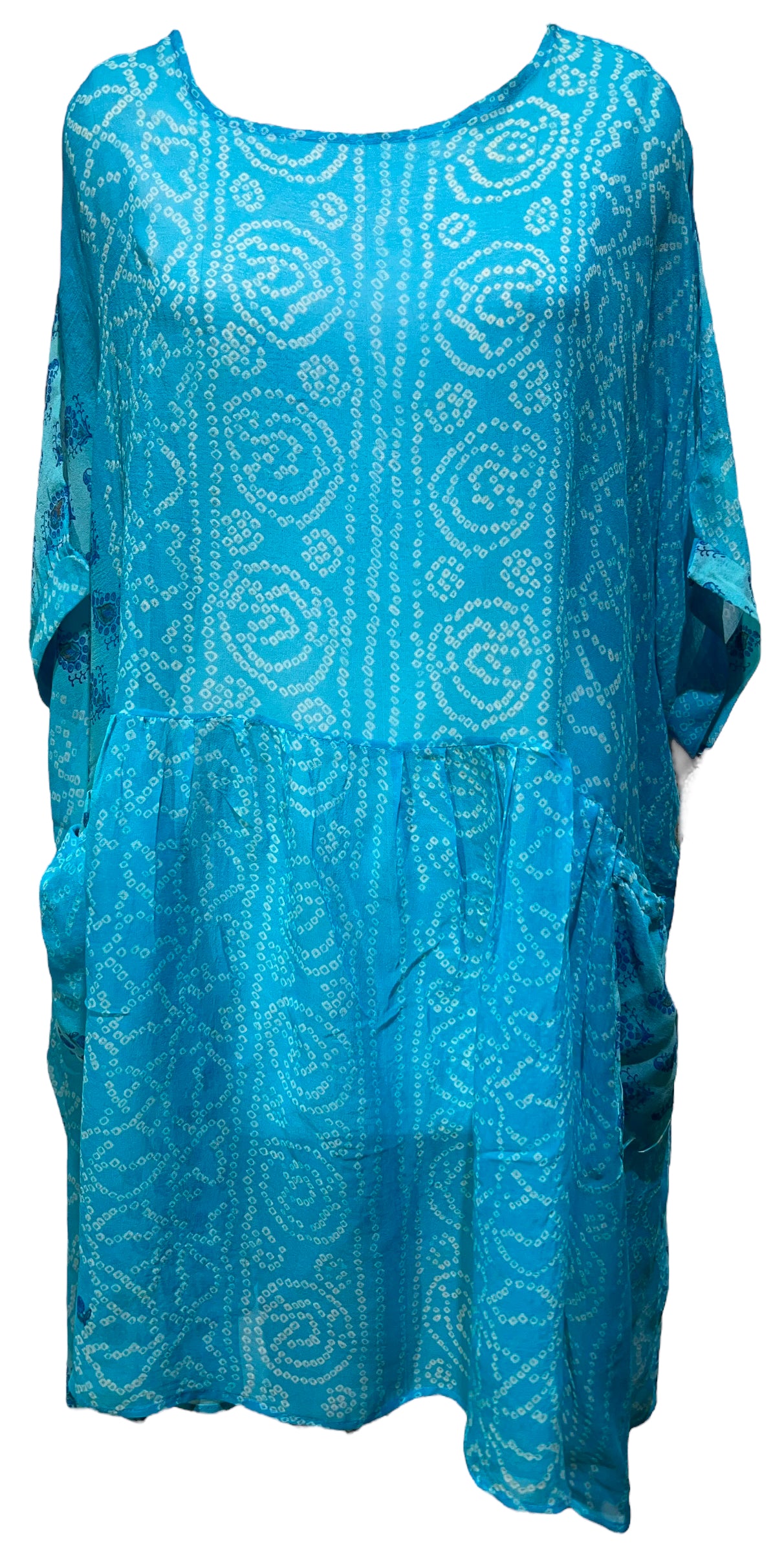 PRCH4541  Wabi Sabi Sheer Pure Chiffon Silk Boxy Babydoll Dress