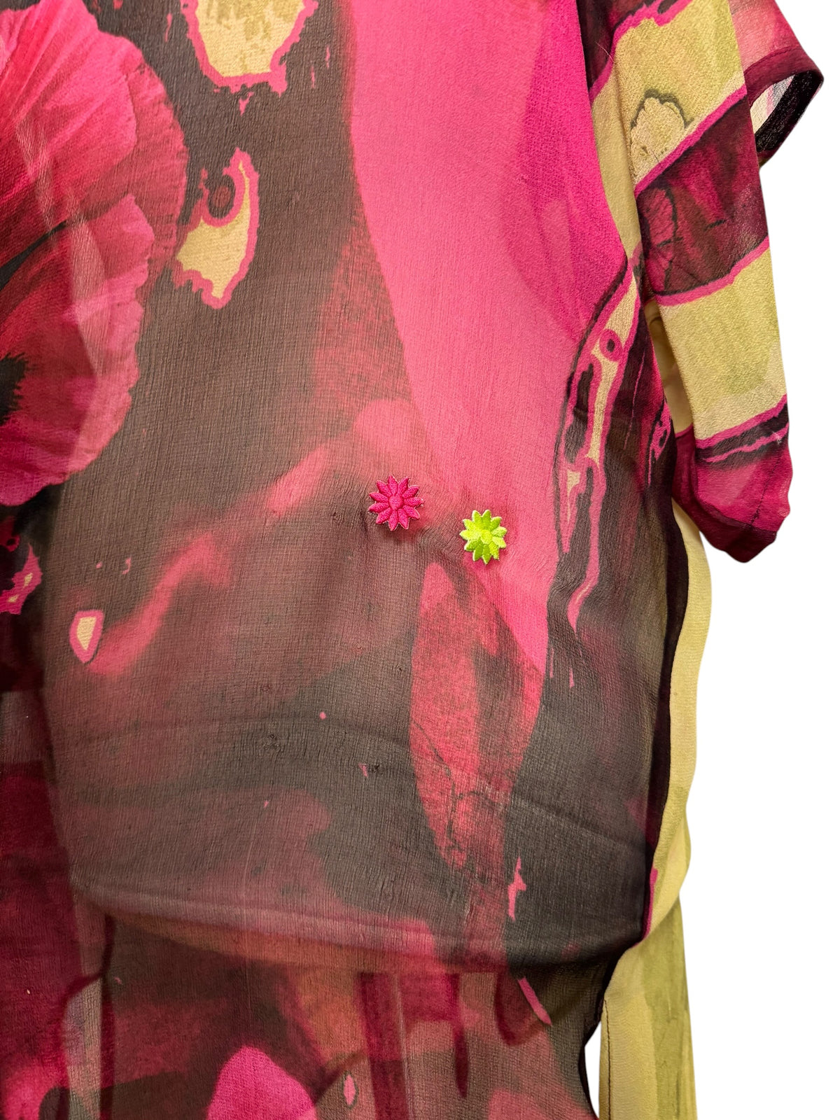 PRG9020 Sheer Wabi Sabi Pure Silk Kimono-Sleeved Jacket with Belt by Wabi Sabi – Handmade ethical Short Kimono from sariKNOTsari using upcycled silk. Designed in Canada for travel and slow fashion, loved from Toronto to LA to Sydney. Featuring Zsiska, Bryn Walker and Artisan Leather coats by Rejean Pepin, Pepin designs