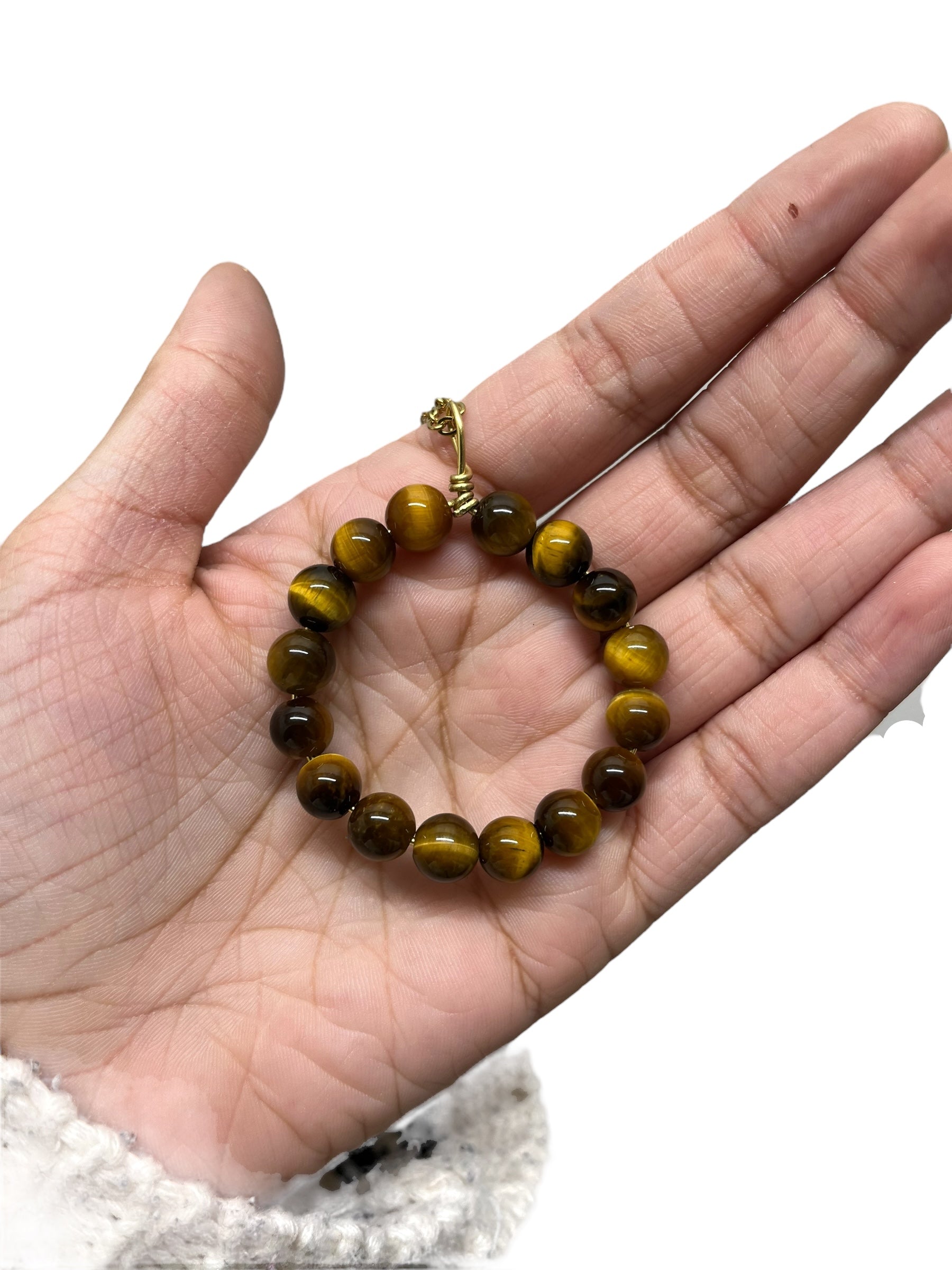 Circle of Life Tiger Eye Necklace - gold