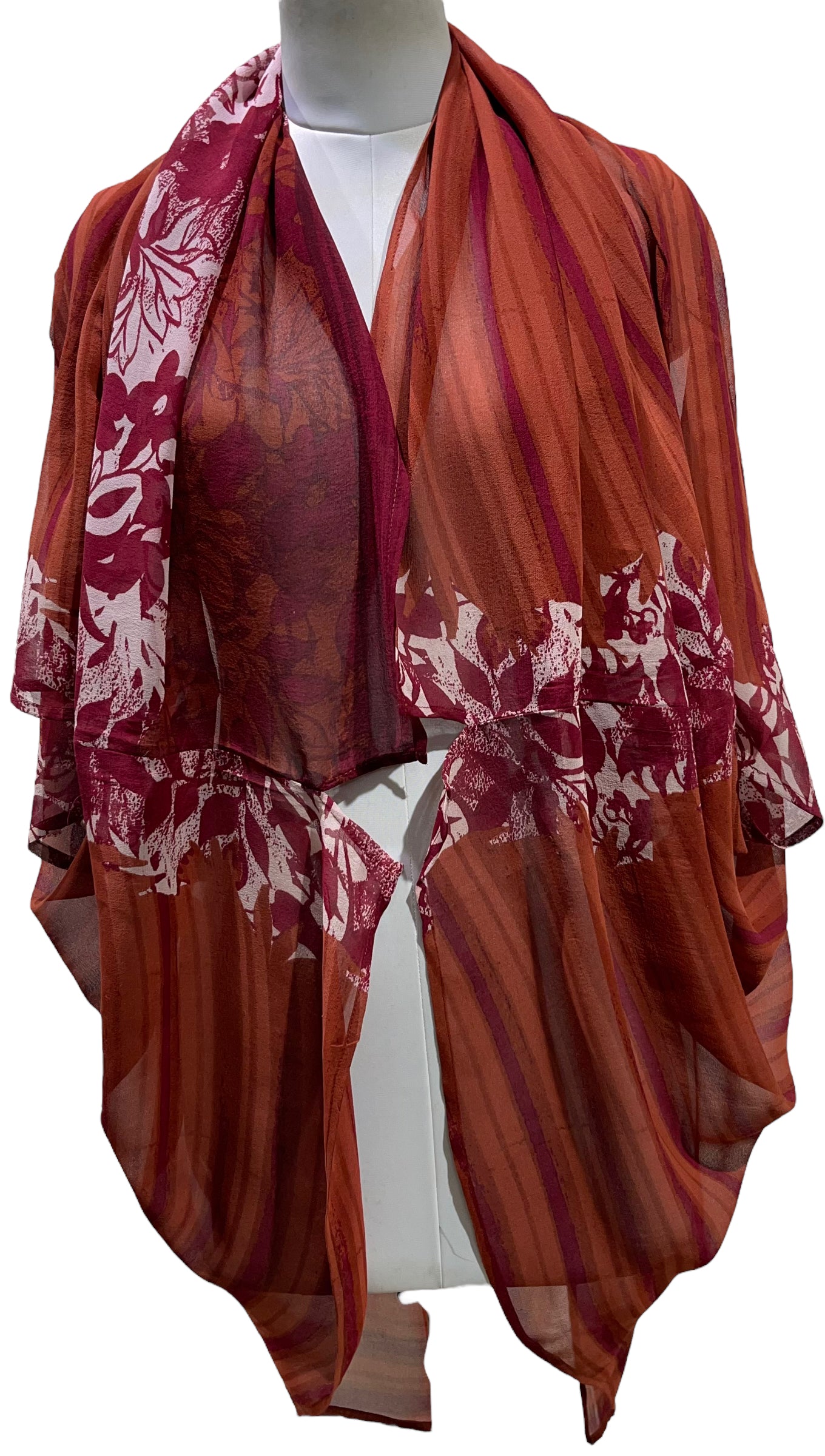 PRG5704 Sheer Wabi Sabi Pure Silk Cardigan