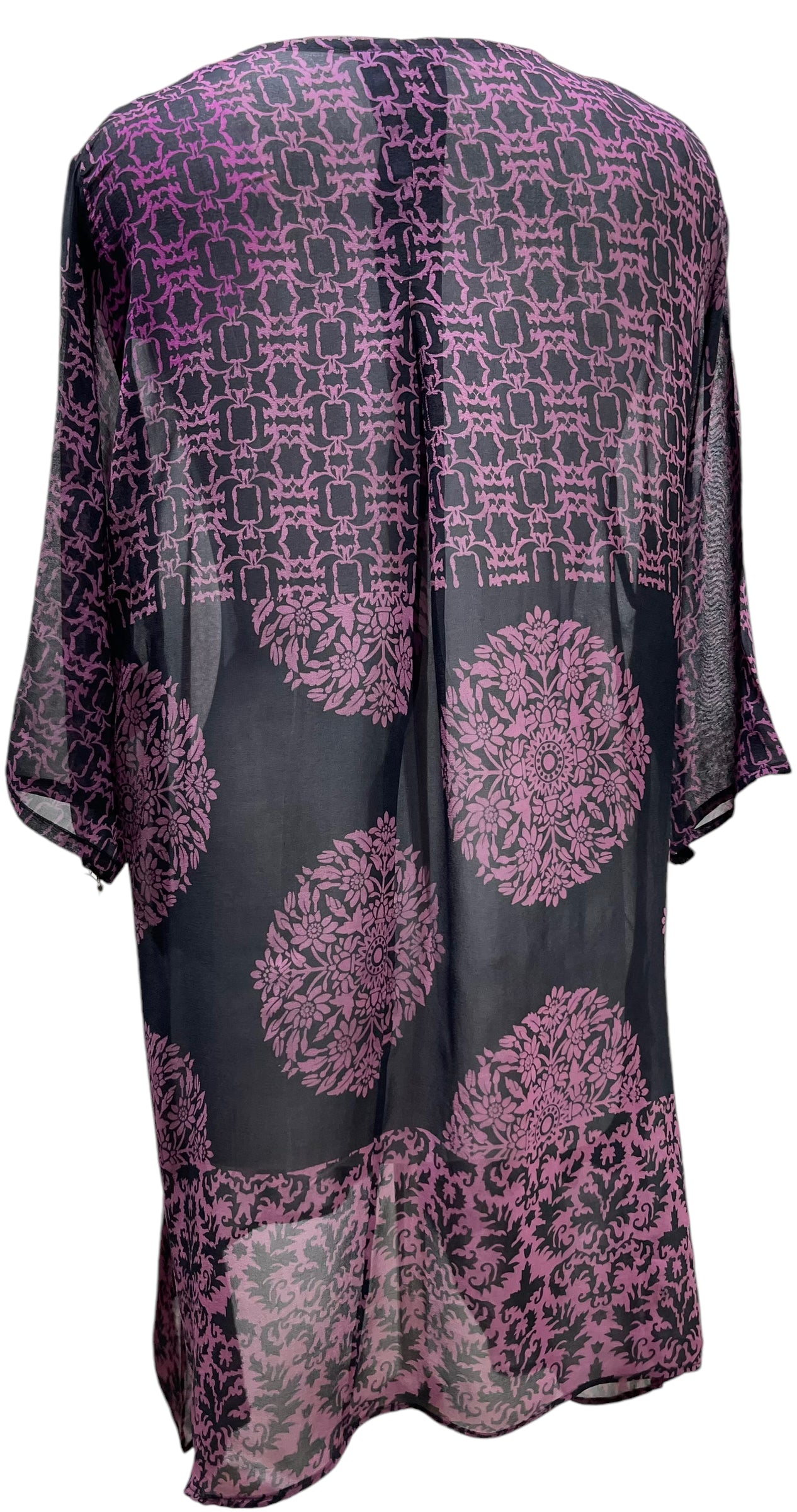 PRG5480 Sheer Avatar Pure Silk Self Pocket Tunic Dress