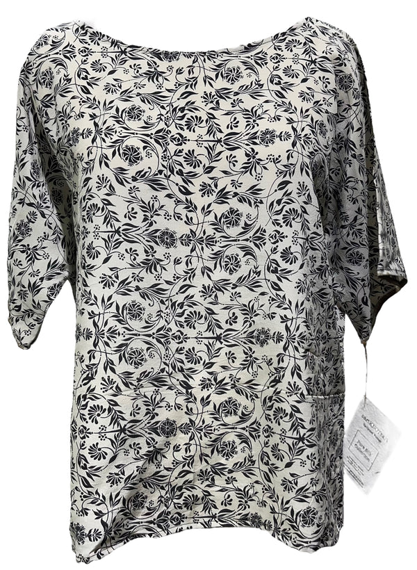 PRC4024 Avatar Pure Silk Side Slit Top