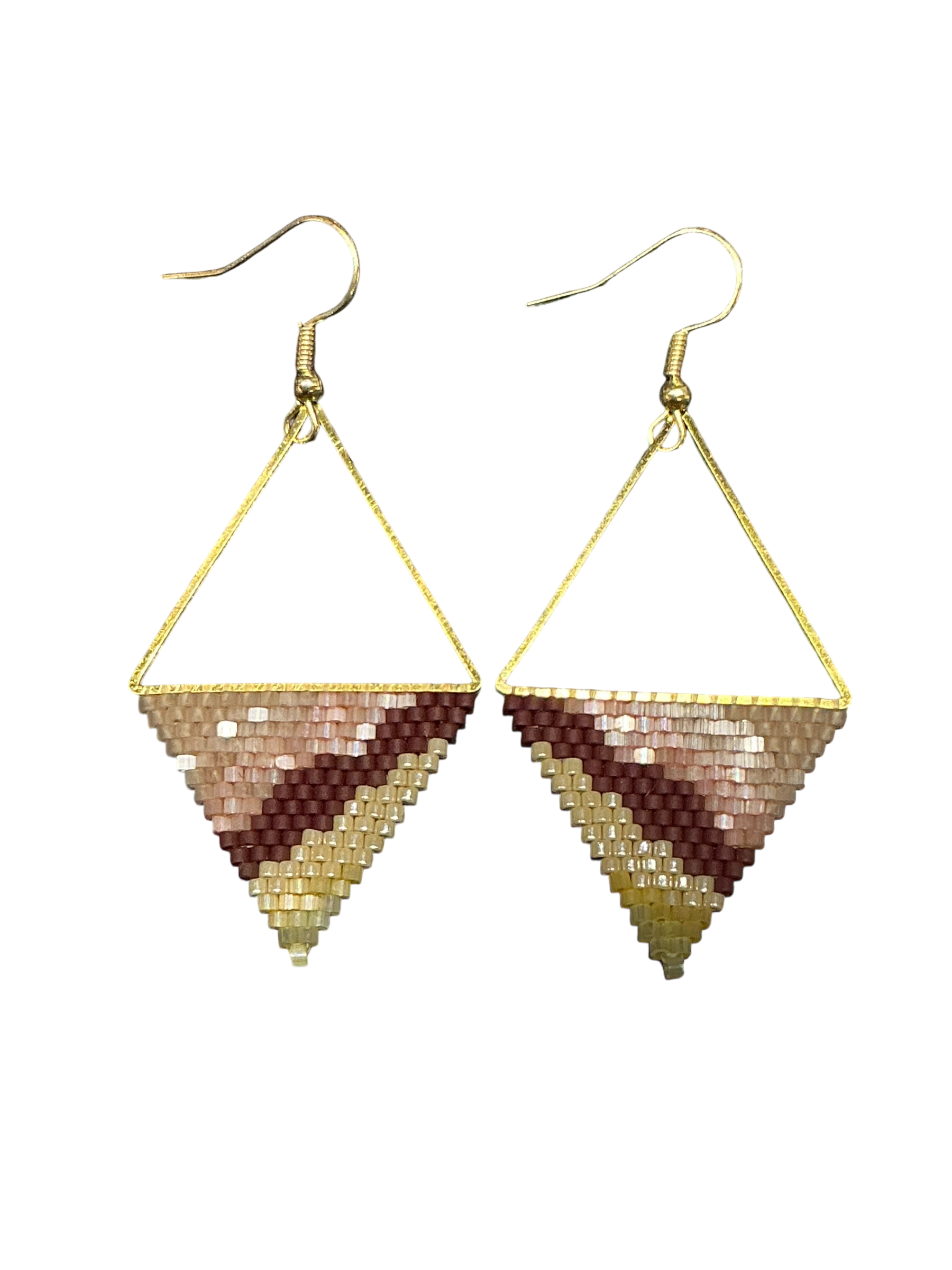 Blush Geode Triangle Earrings