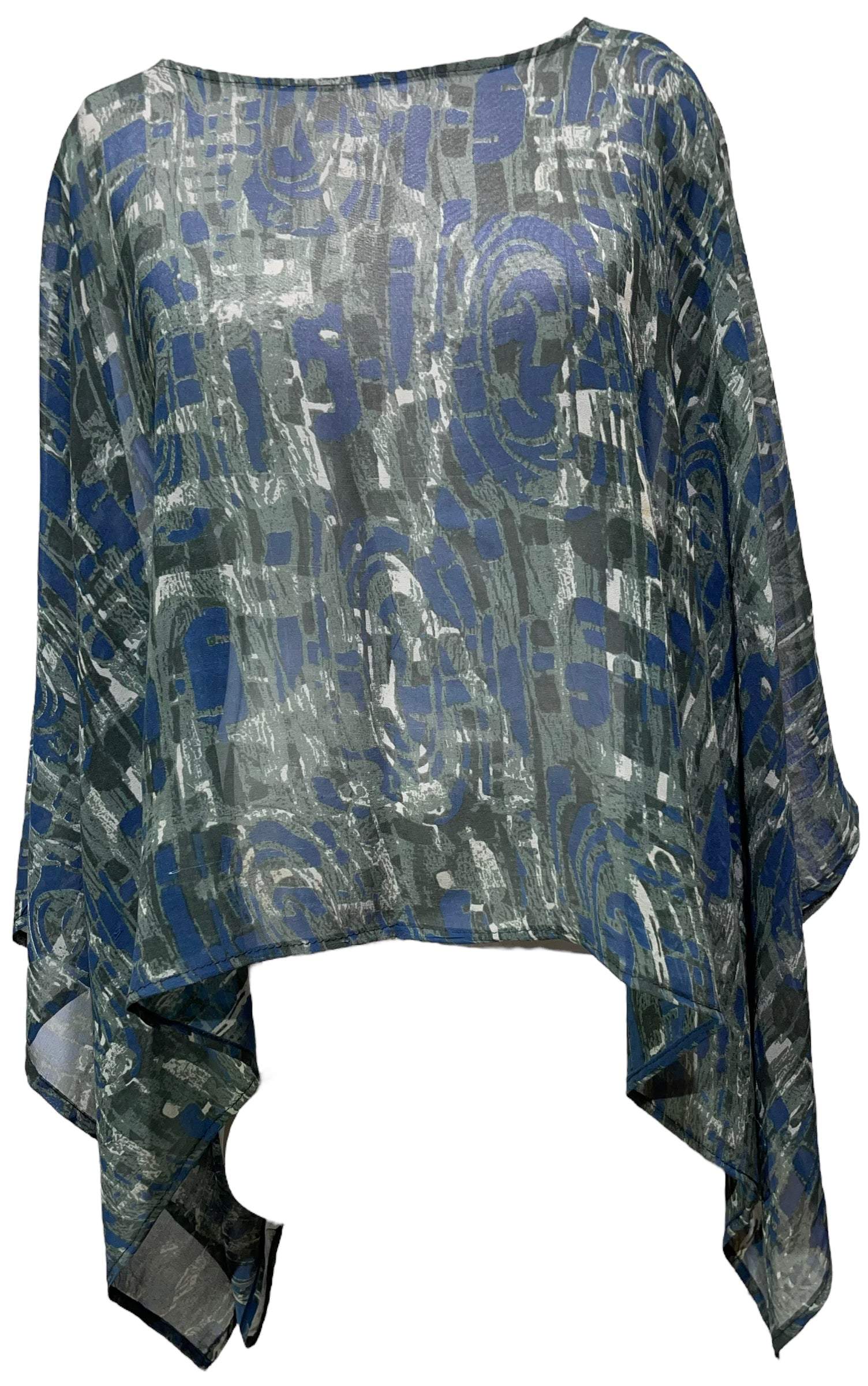 PRG4713 Sheer Avatar Pure Silk Capelet Poncho