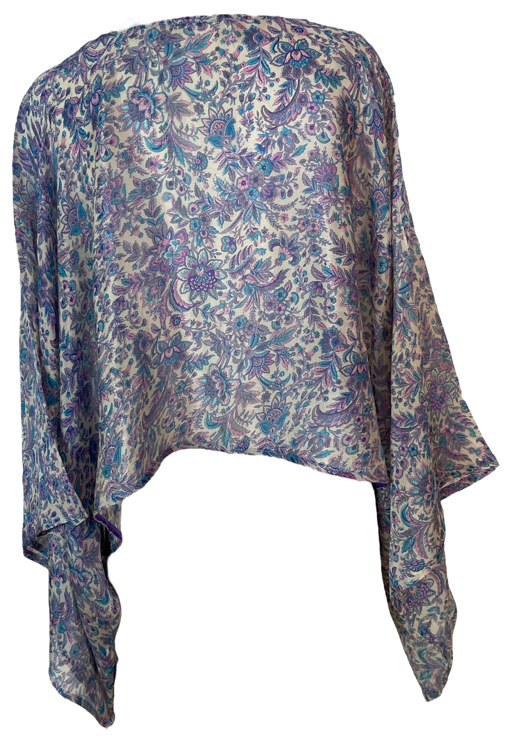 PRC5915 Avatar Pure Silk Kimono-Sleeved Top