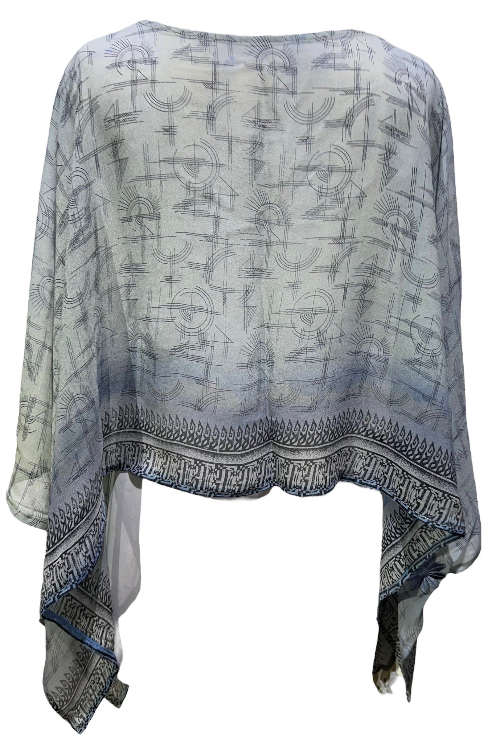 PRG4345 Sheer Avatar Pure Silk Capelet Poncho