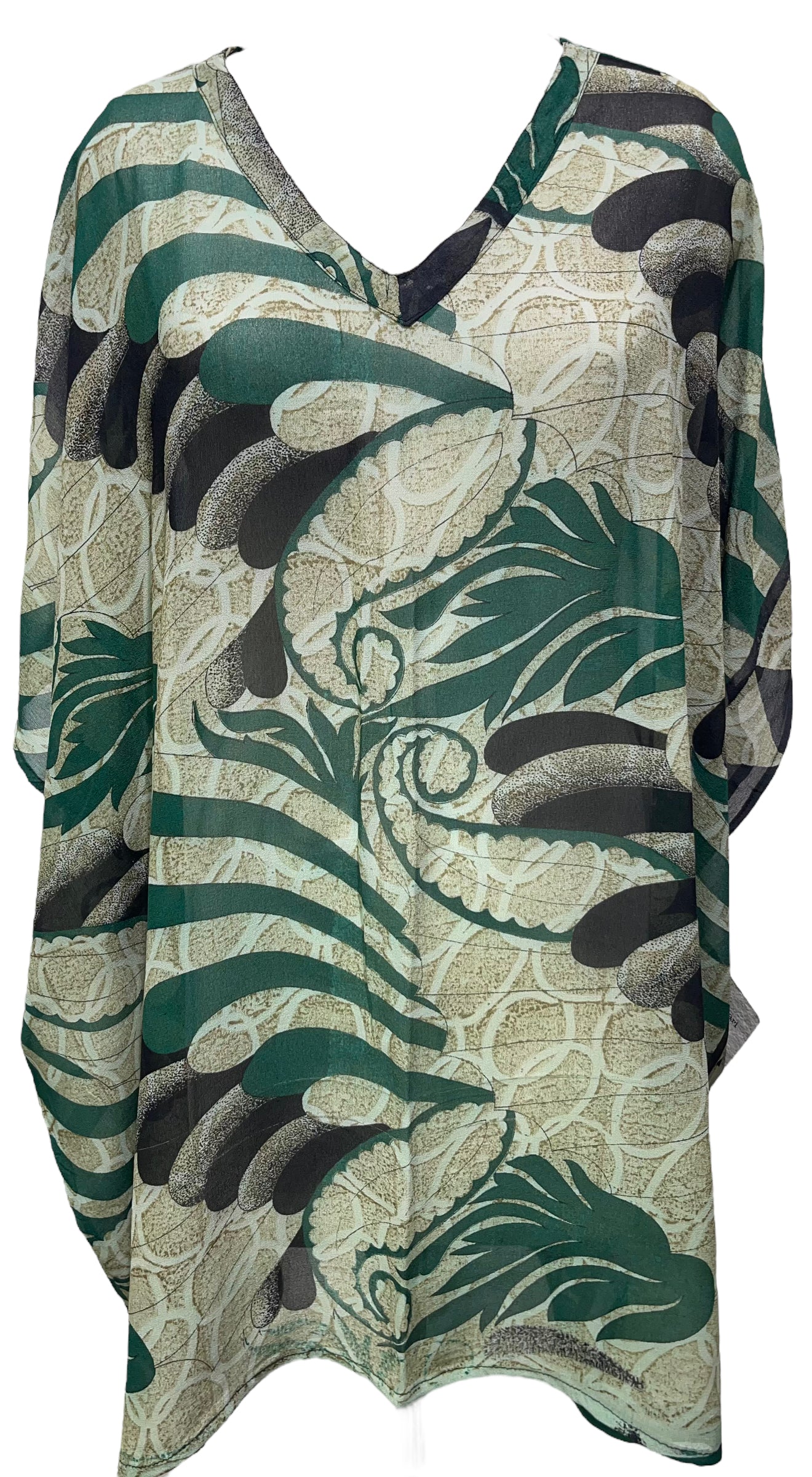 PRG4293 Sheer Avatar Pure Silk Short Kaftan Tunic