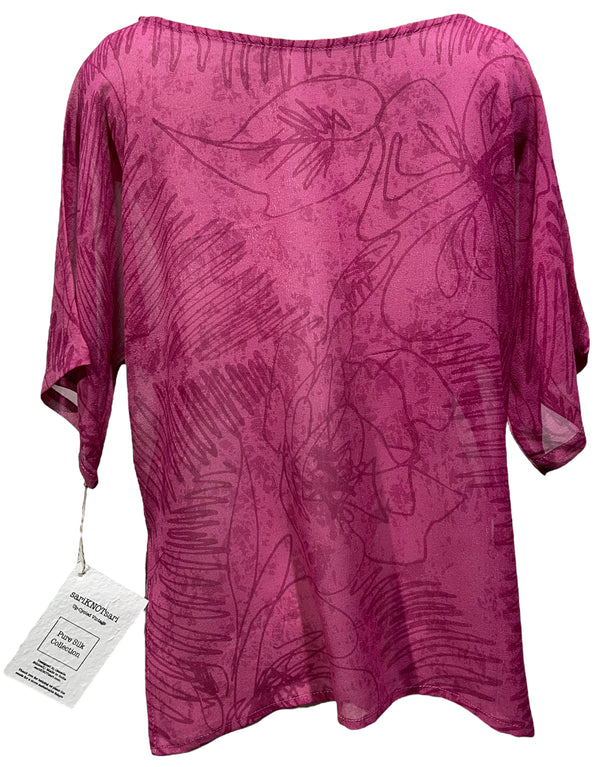 PRG4001 Sheer Nirvana Pure Silk Side Slit Top