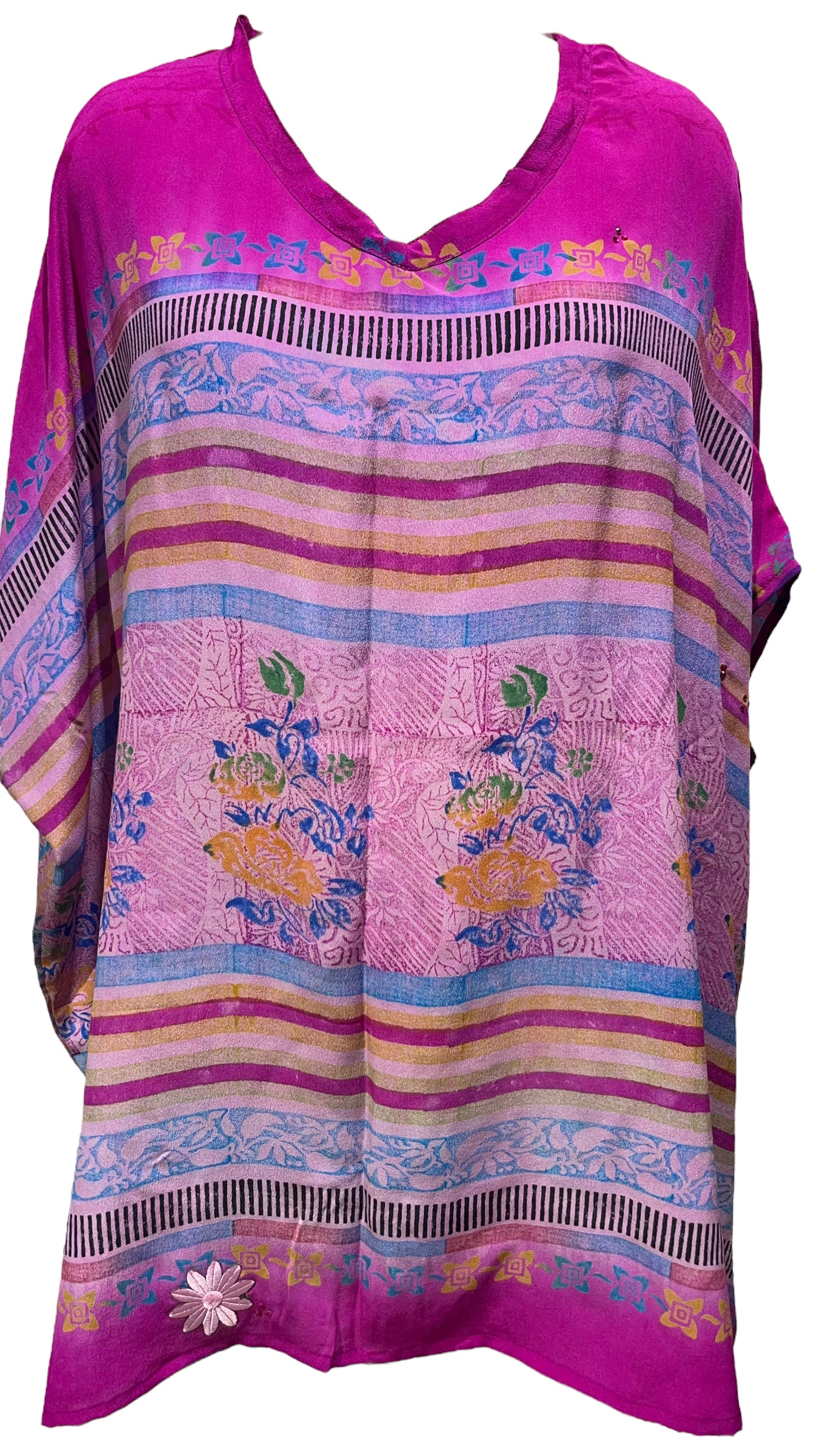 PRC5022 Wabi Sabi Pure Silk Short Kaftan Tunic