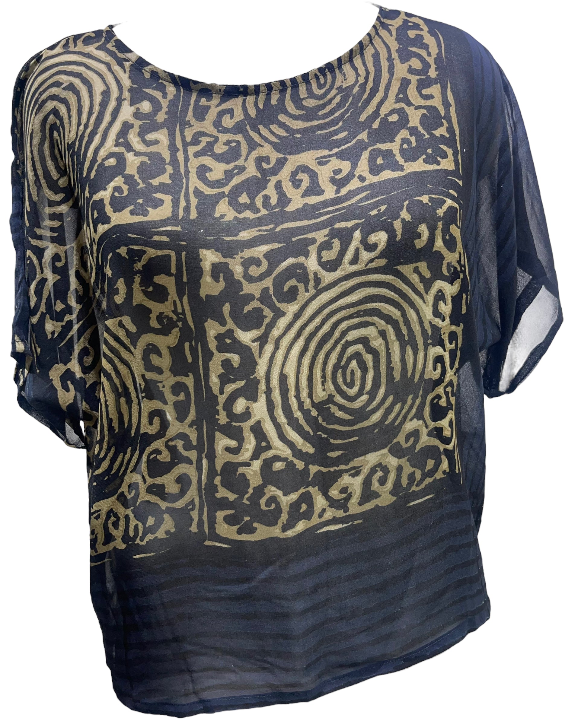 PRG4806 Sheer  Avatar Pure Silk Boxy Top