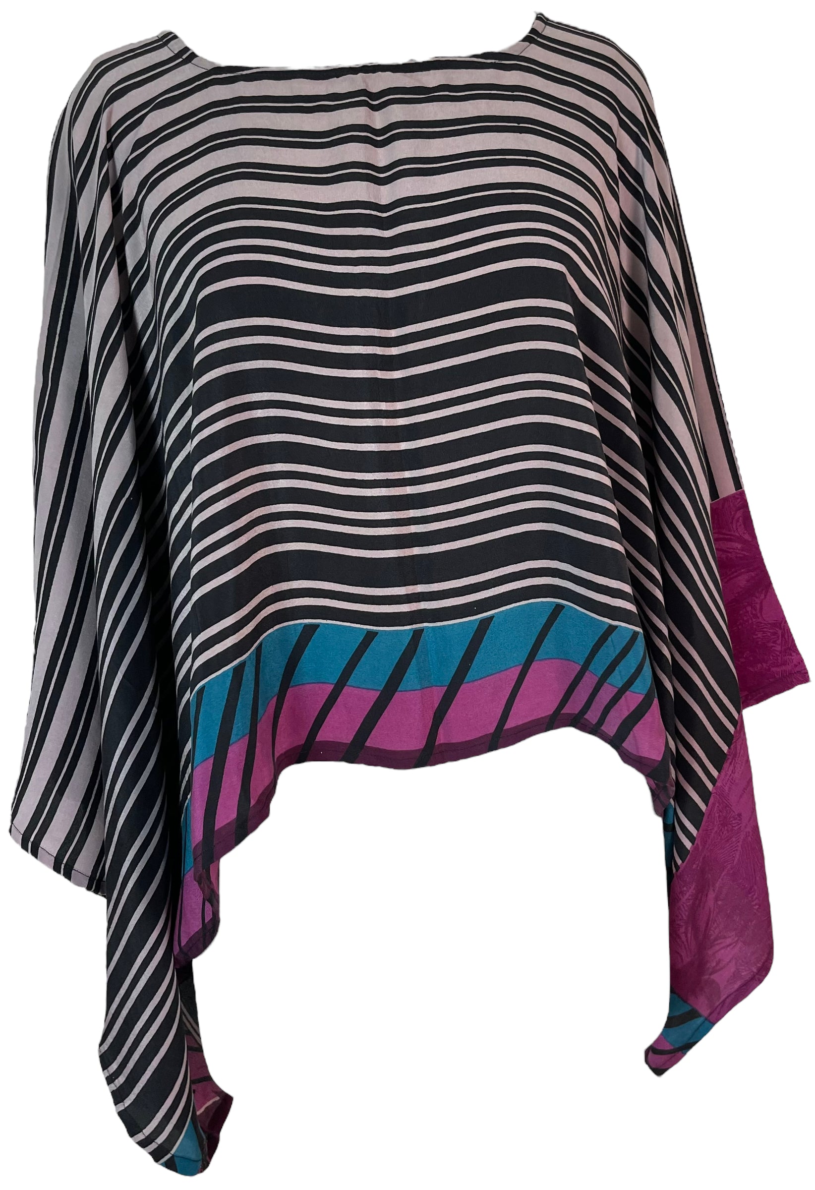 PRC5928 Avatar Pure Silk Kimono-Sleeved Top