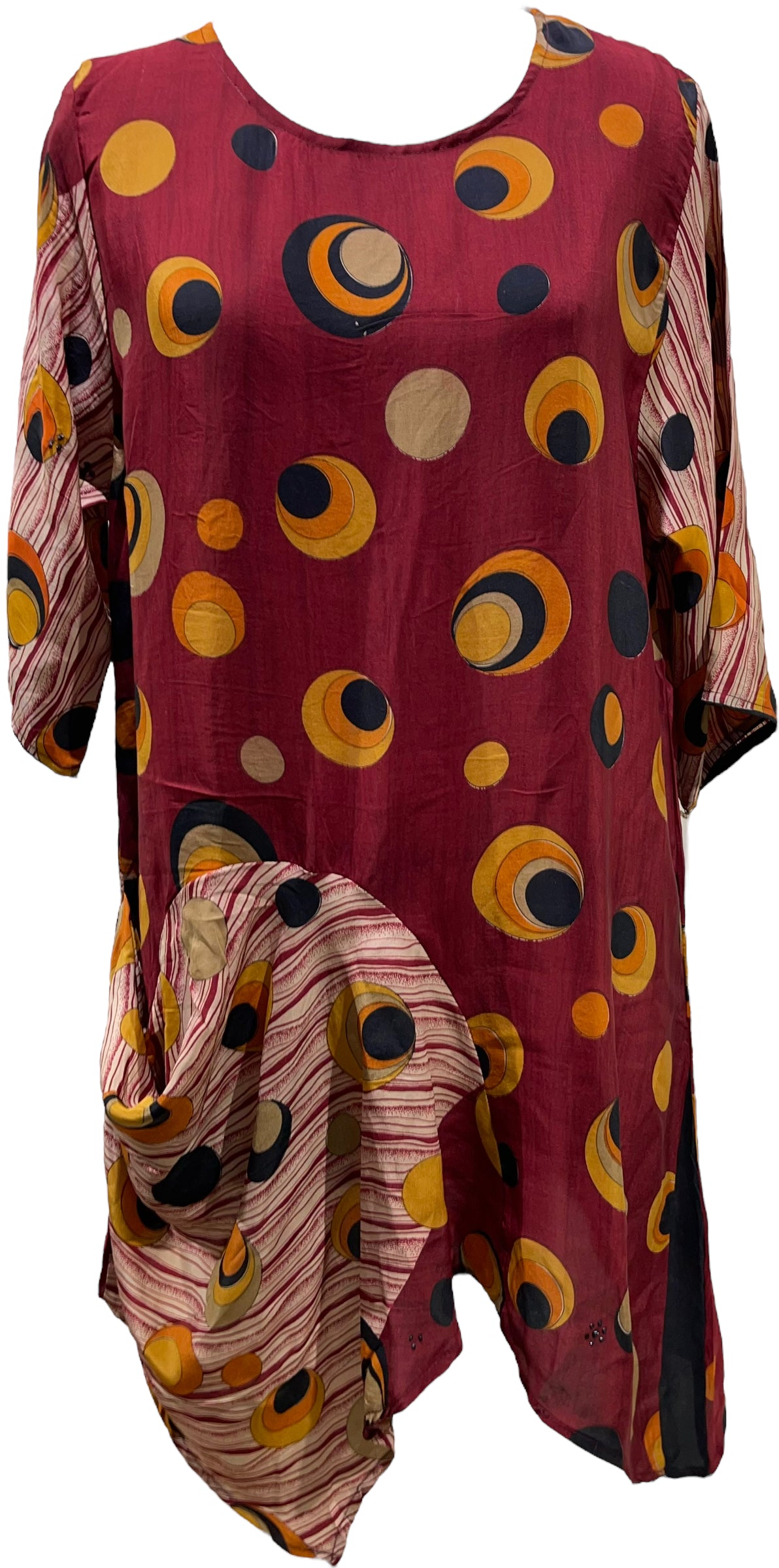 PRC5489 Avatar Pure Silk Self Pocket Tunic Dress