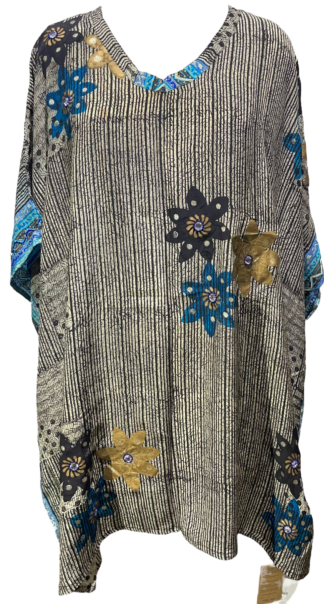 PRC5003 Wabi Sabi Pure Silk Short Kaftan Tunic