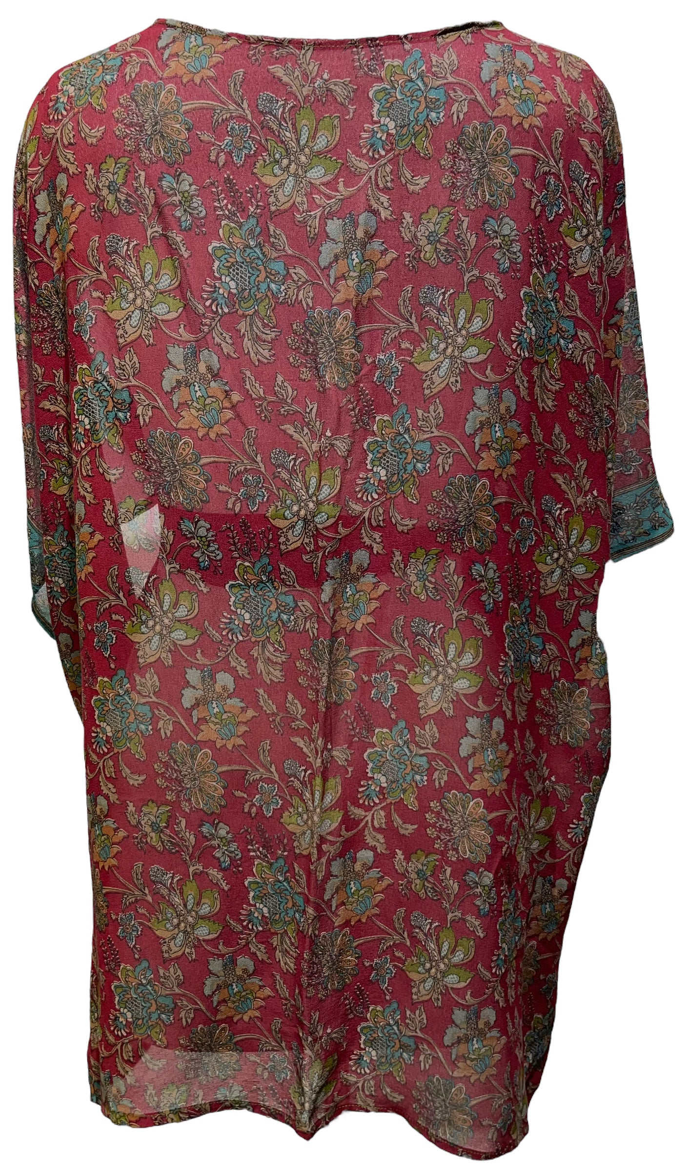 PRG3567 Sheer Avatar Pure Silk Kimono-Sleeved Jacket with Belt