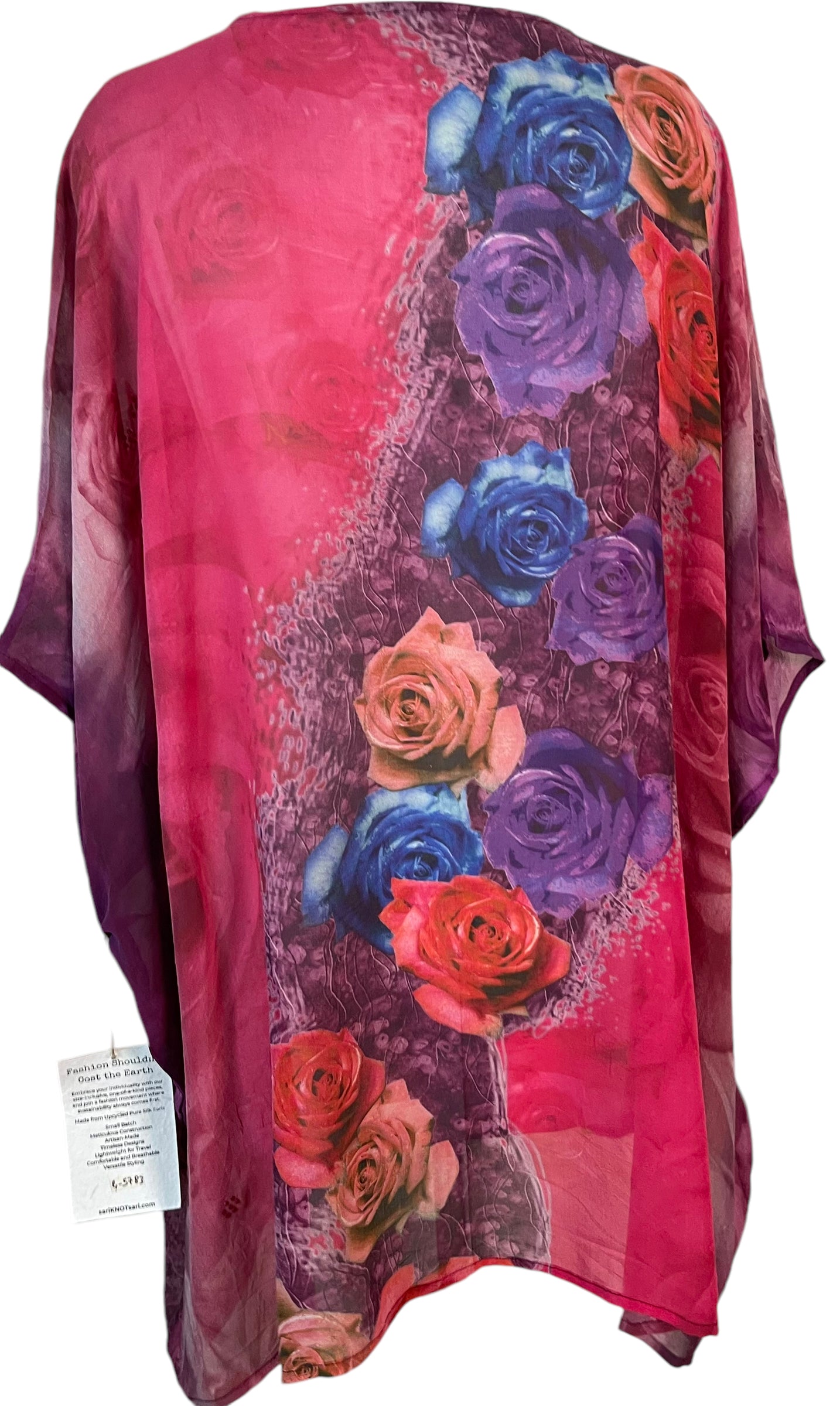 PRG5783 Sheer Avatar Pure Silk Short Kaftan Tunic