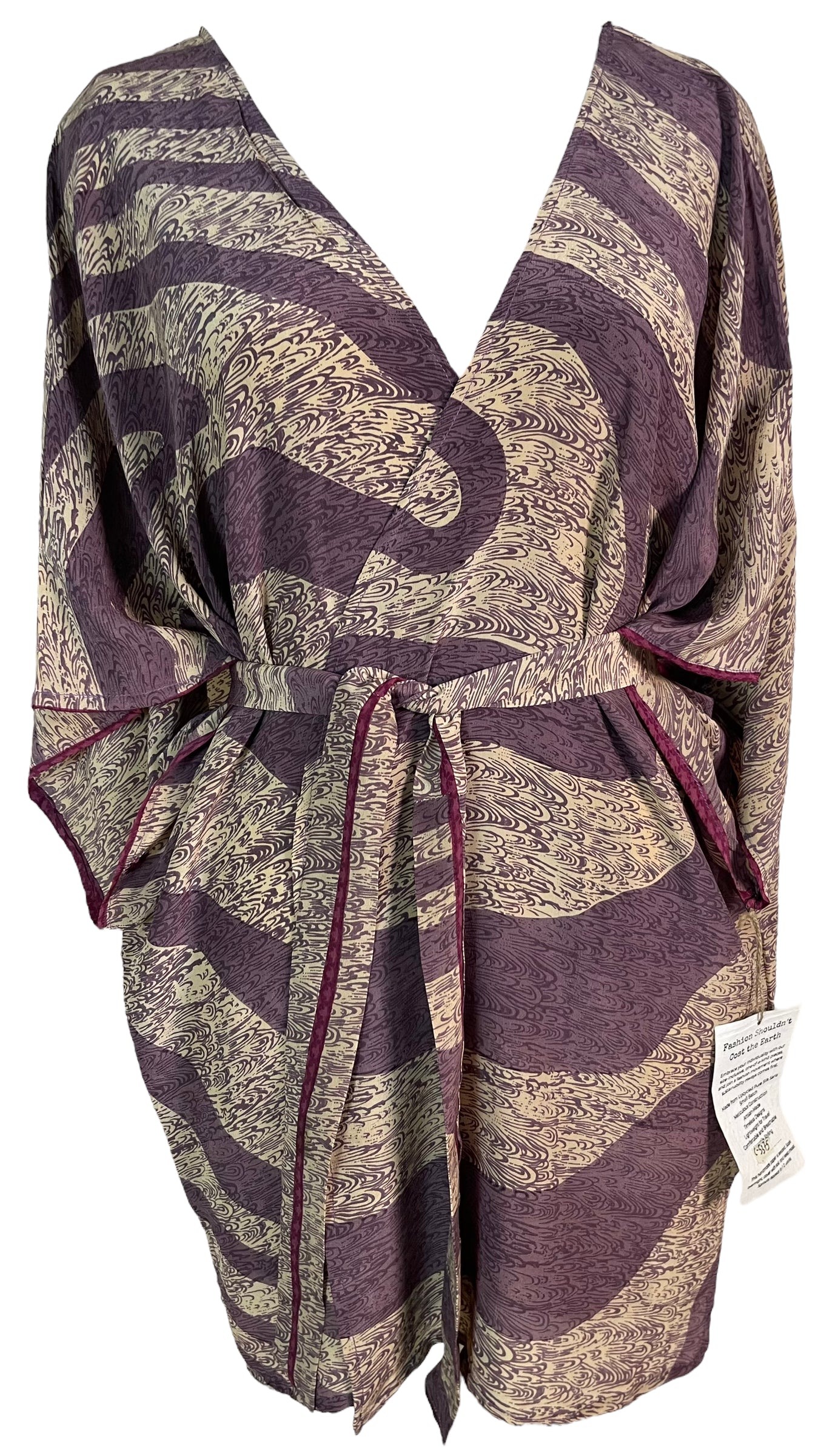 PRC5375 Avatar Pure Silk Kimono-Sleeved Jacket with Belt