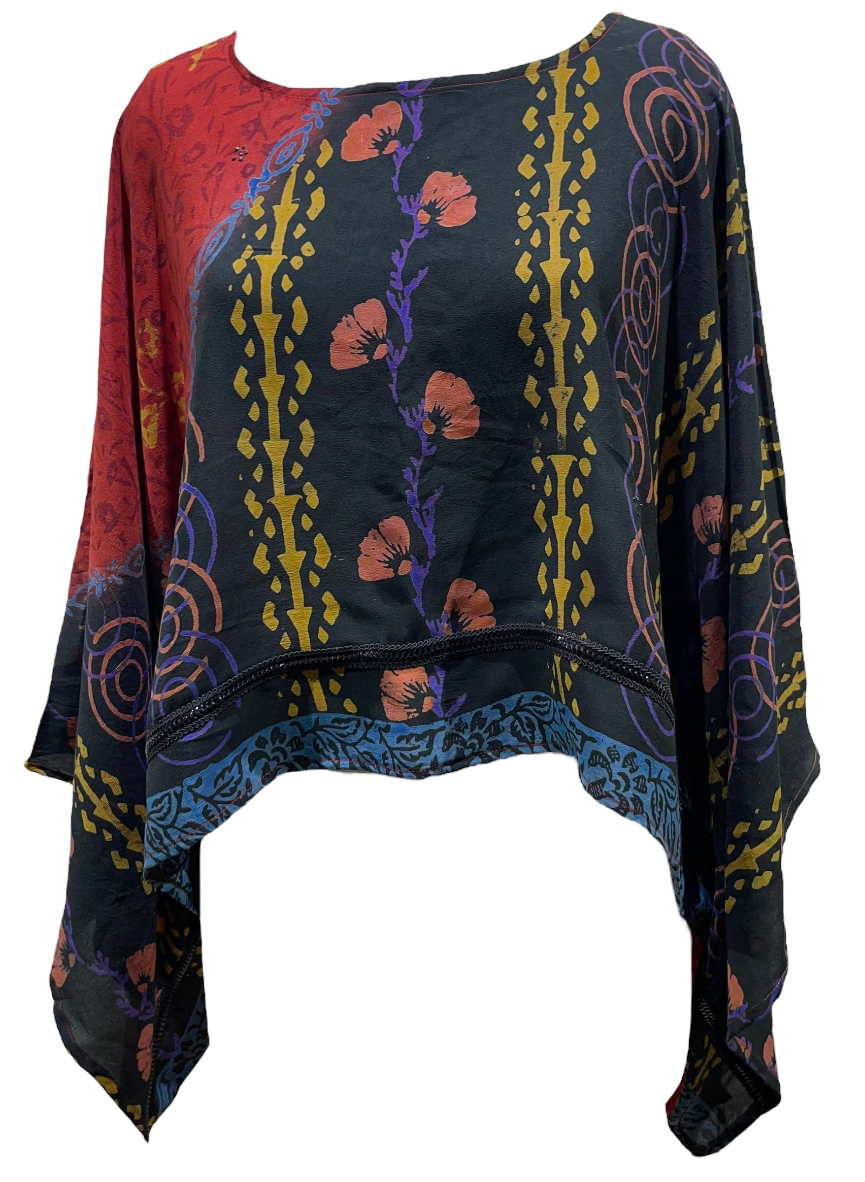 PRC5408  Avatar Pure Silk Kimono-Sleeved Top