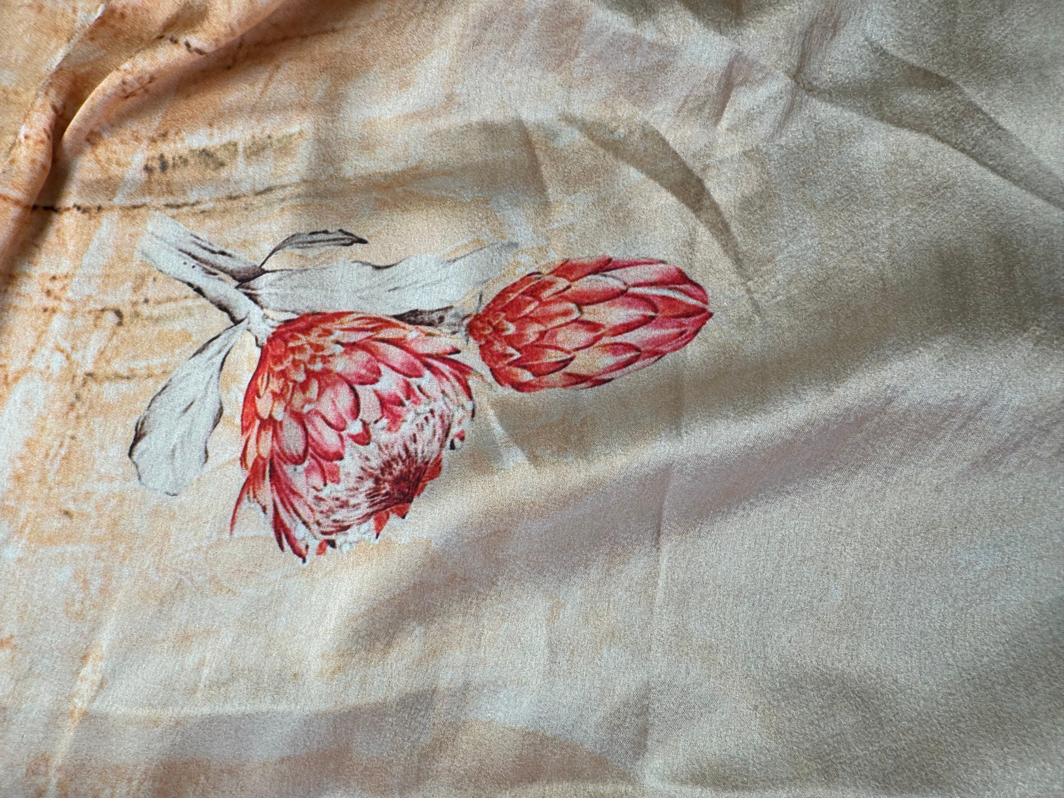 Desert Flower Upcycled Pure Silk Satin Pillowcase